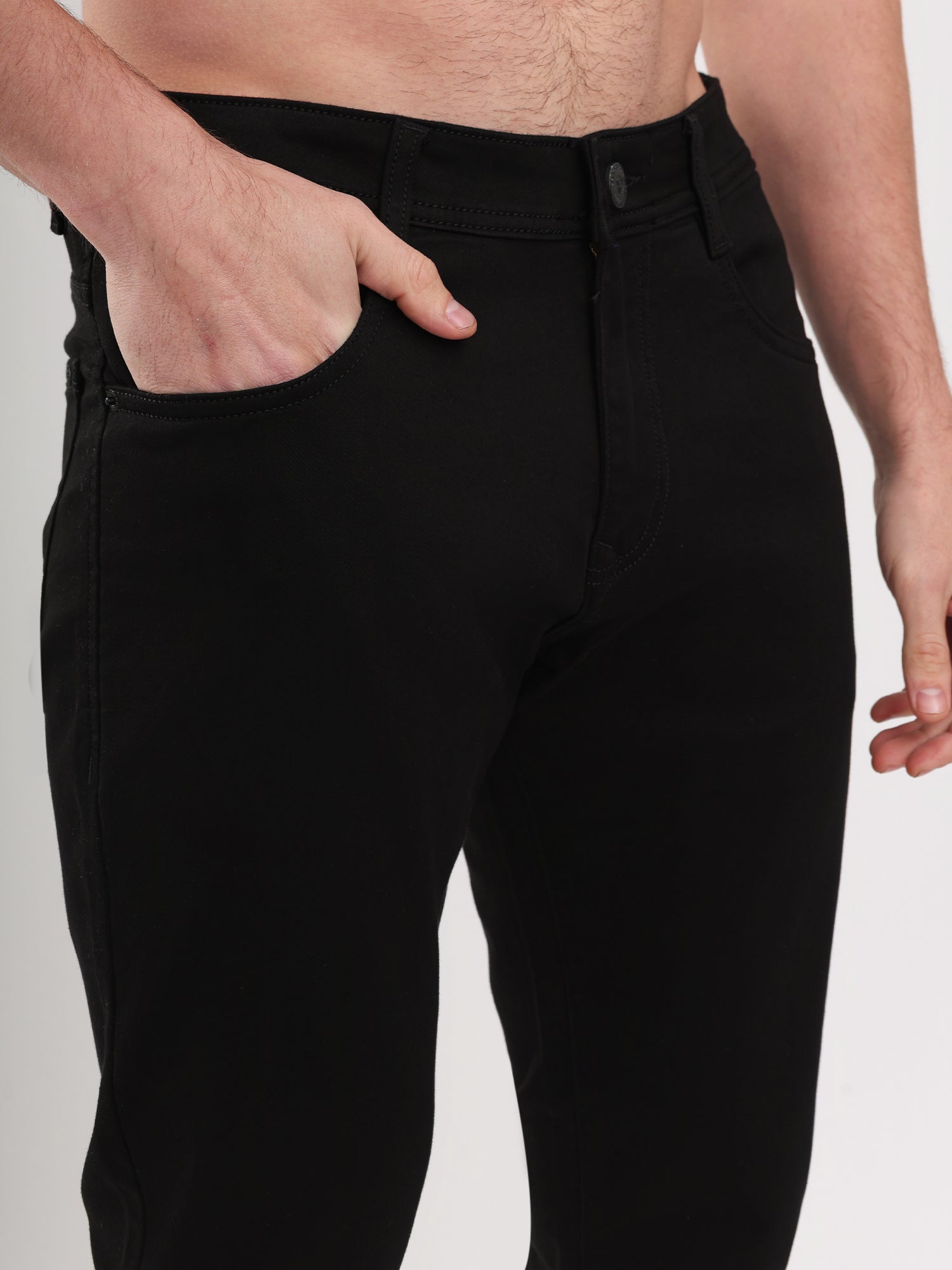 Men Black Slim Fit Denim
