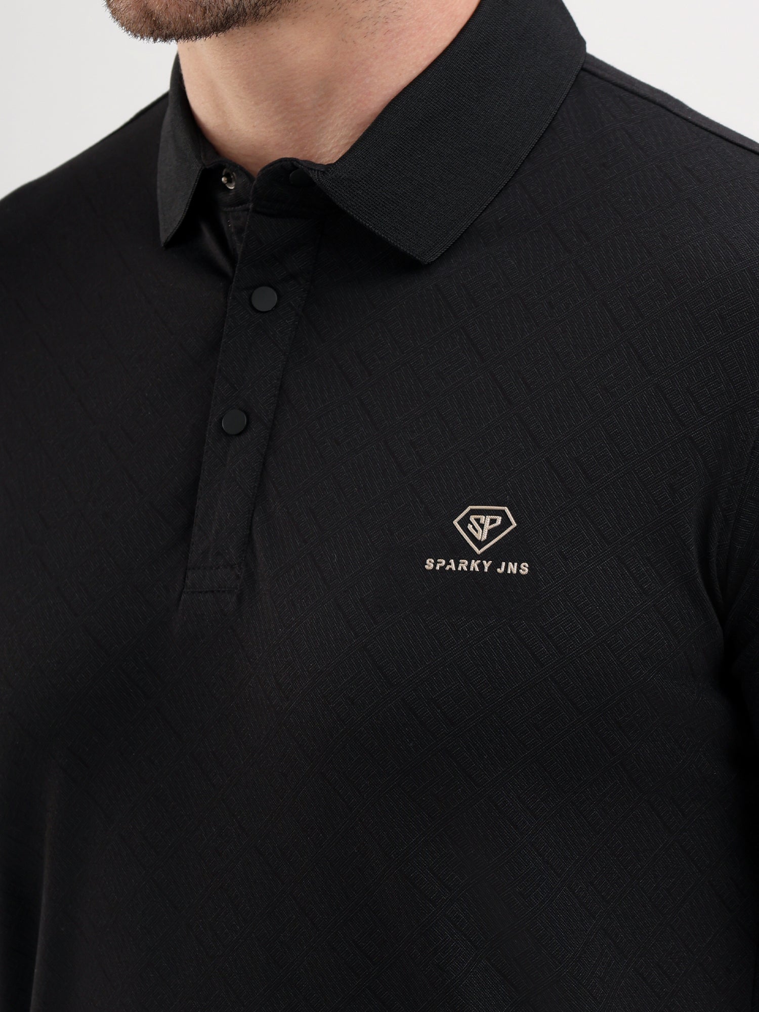 Sparky Solid Slim Fit Cotton Formal Polo Tshirt Half Sleeve | Summer Plus Size Black Color