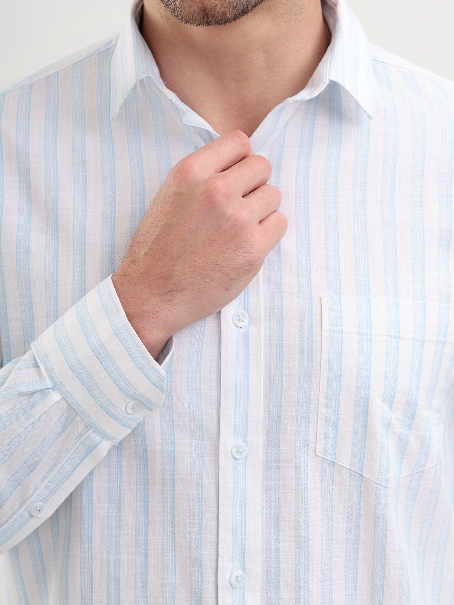 Sparky Solid Regular Fit Cotton Casual Shirt Full Sleeve | Summer Plus Size Off White Color