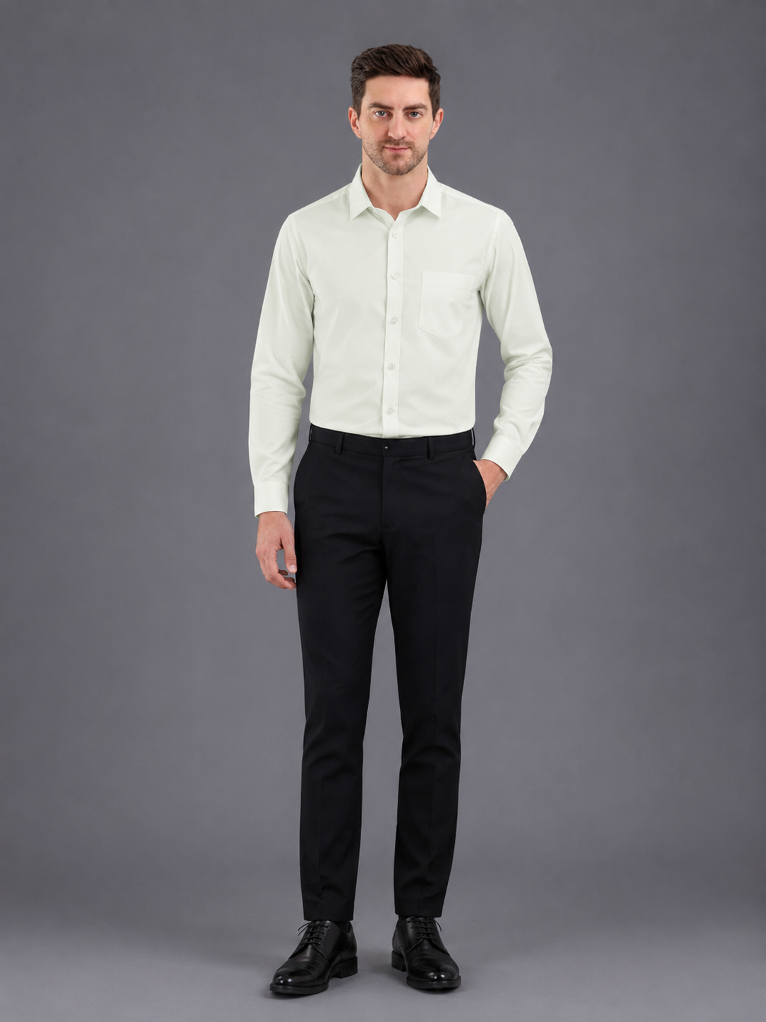 Men Full Sleeve's | Formal Cotton Shirt | Regular Fit | Light Green Color