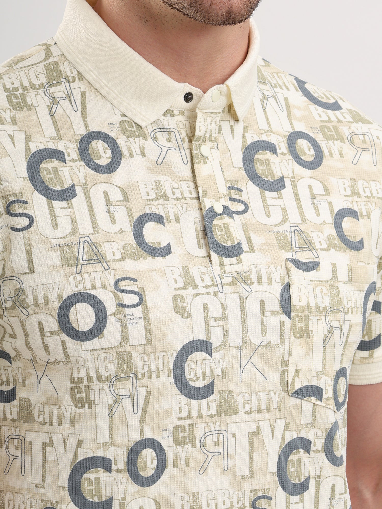 Sparky Solid Slim Fit Cotton Formal Polo Tshirt Half Sleeve | Summer Plus Size Cream Color
