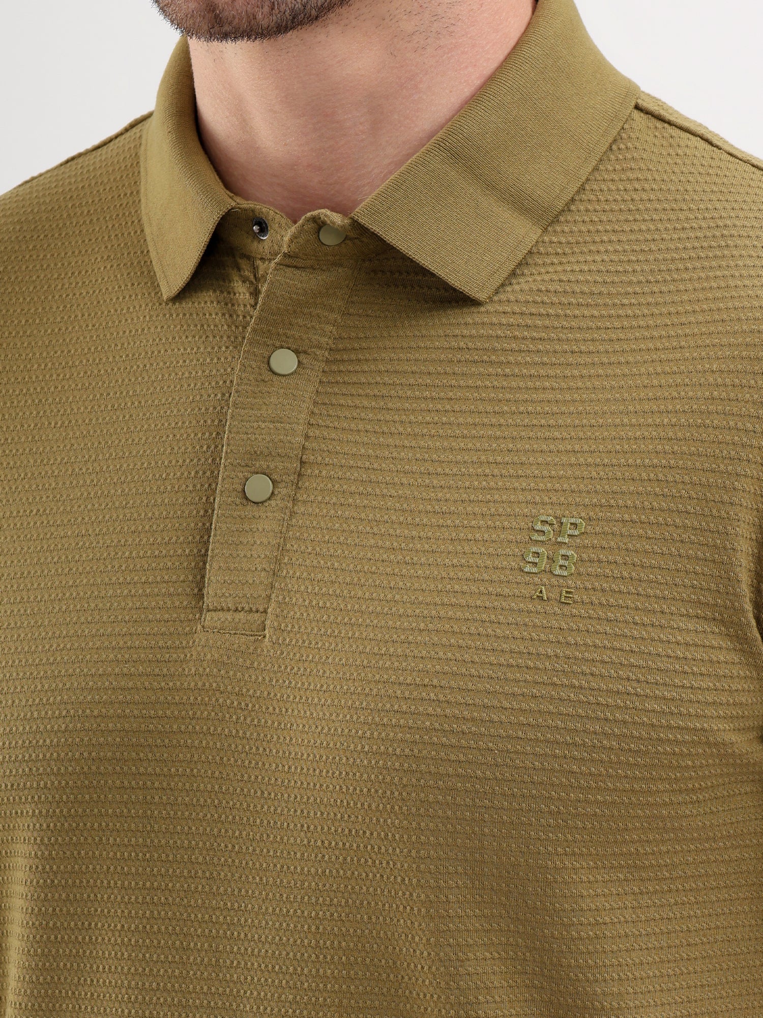 Sparky Solid Slim Fit Cotton Formal Polo Tshirt Half Sleeve | Summer Plus Size Olive Color