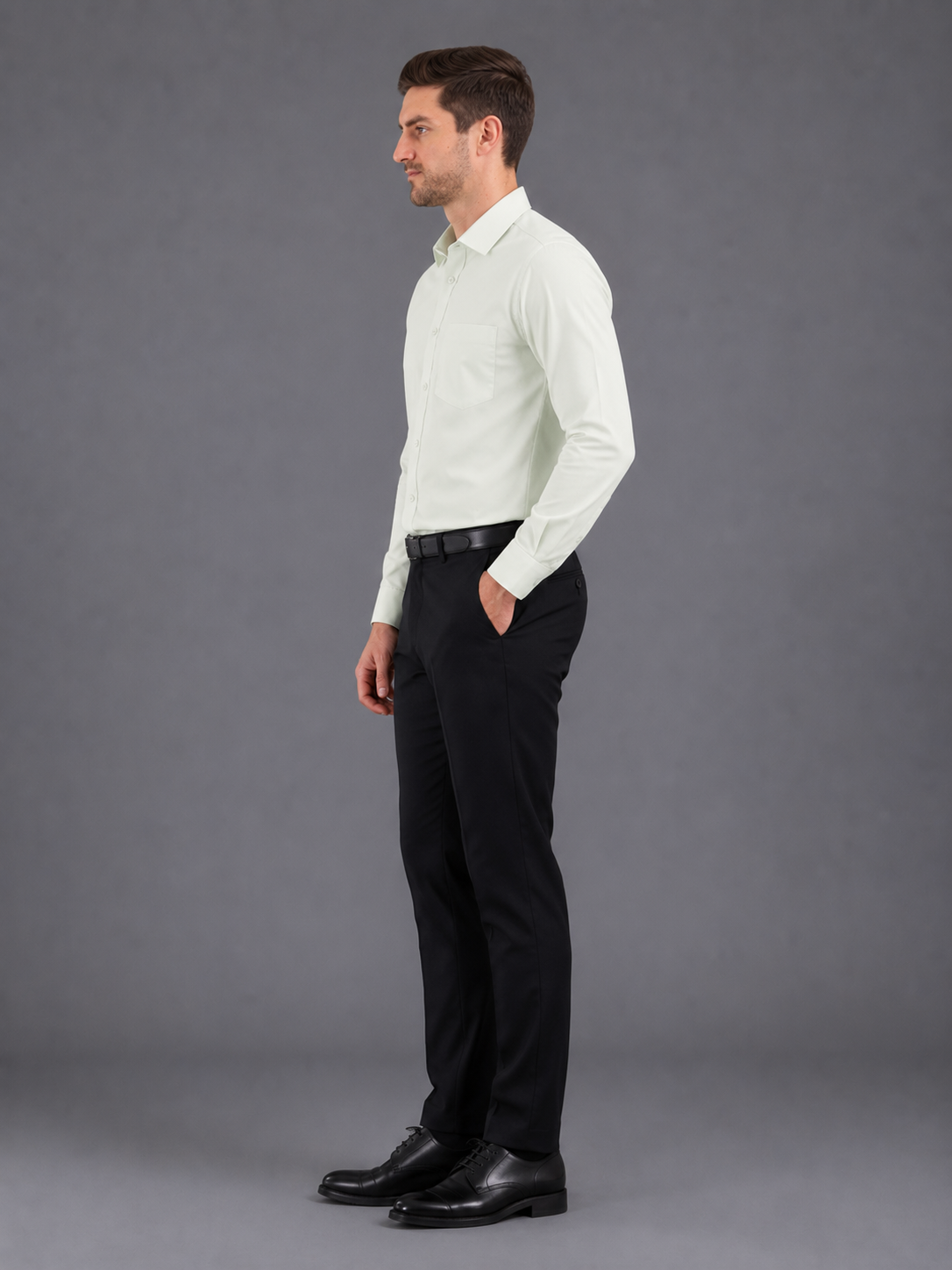 Men Full Sleeve's | Formal Cotton Shirt | Regular Fit | Light Green Color