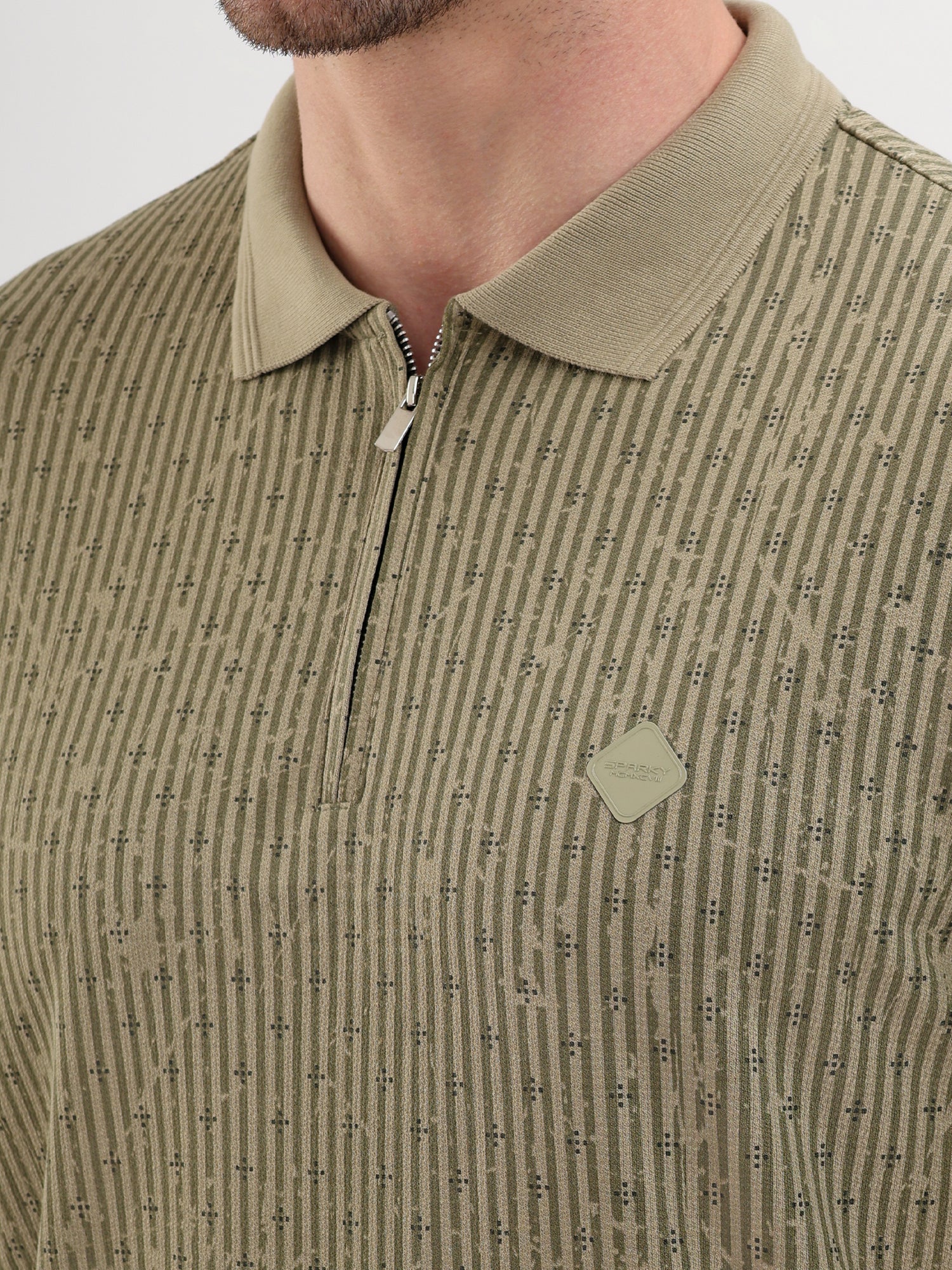 Sparky Solid Slim Fit Cotton Formal Polo Tshirt Half Sleeve | Summer Plus Size Olive Color