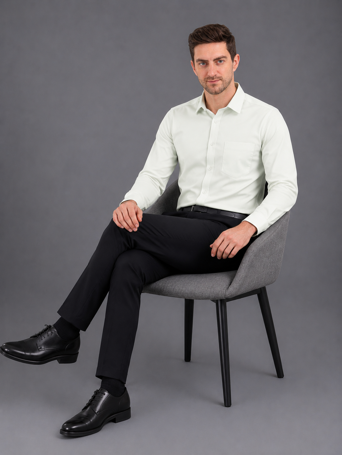 Men Full Sleeve's | Formal Cotton Shirt | Regular Fit | Light Green Color