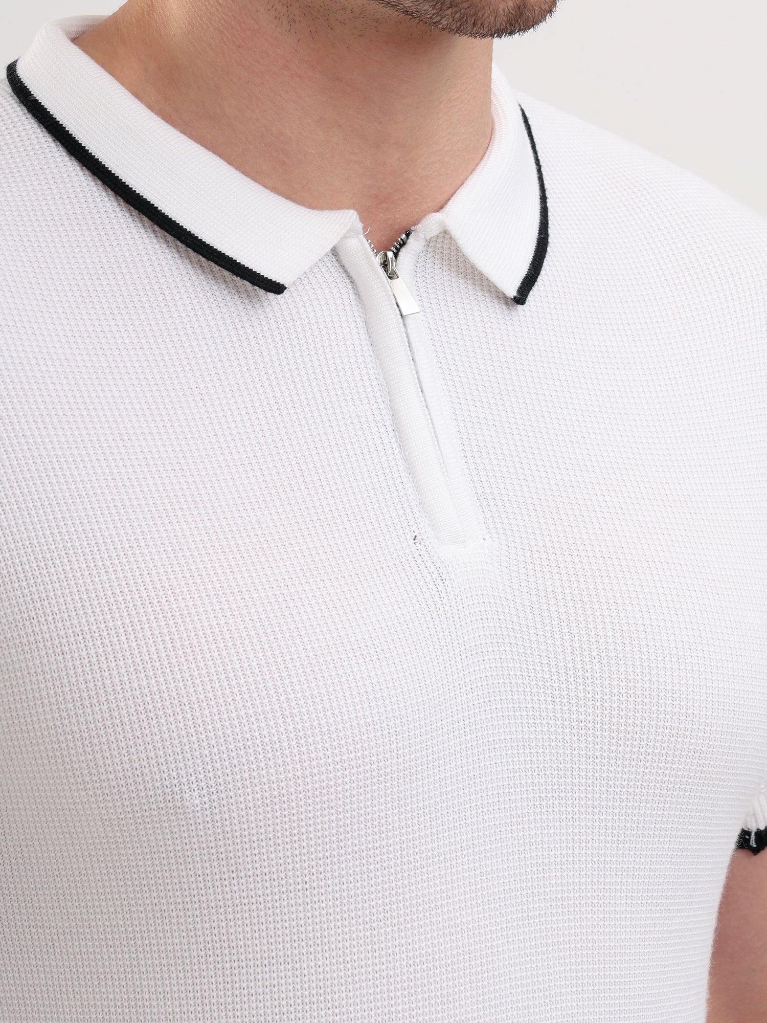 Sparky Solid Slim Fit Cotton Formal Polo Tshirt Half Sleeve | Summer Plus Size White Color
