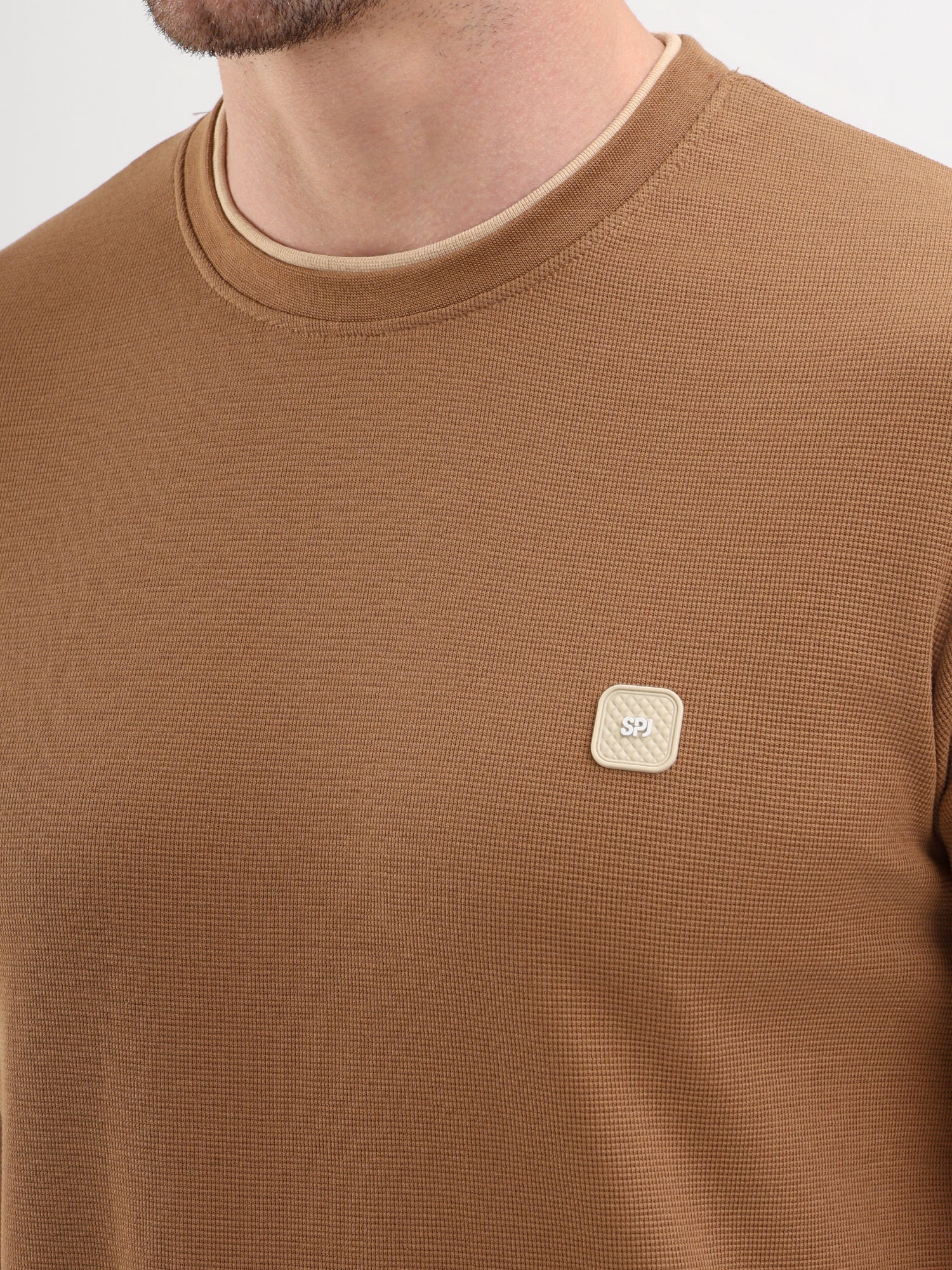 Sparky Solid Slim Fit Cotton Formal T-Shirt Half Sleeve | Summer Plus Size Brown Color