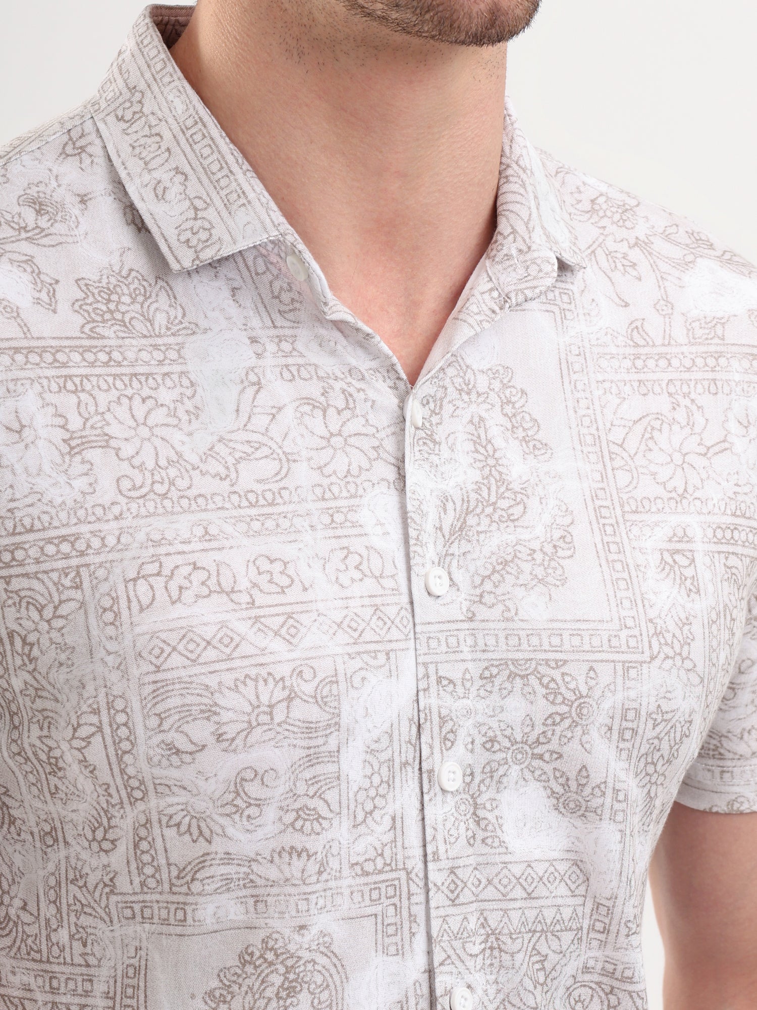 Sparky Solid Slim Fit Cotton Casual Shirt Half Sleeve | Summer Plus Size White Color