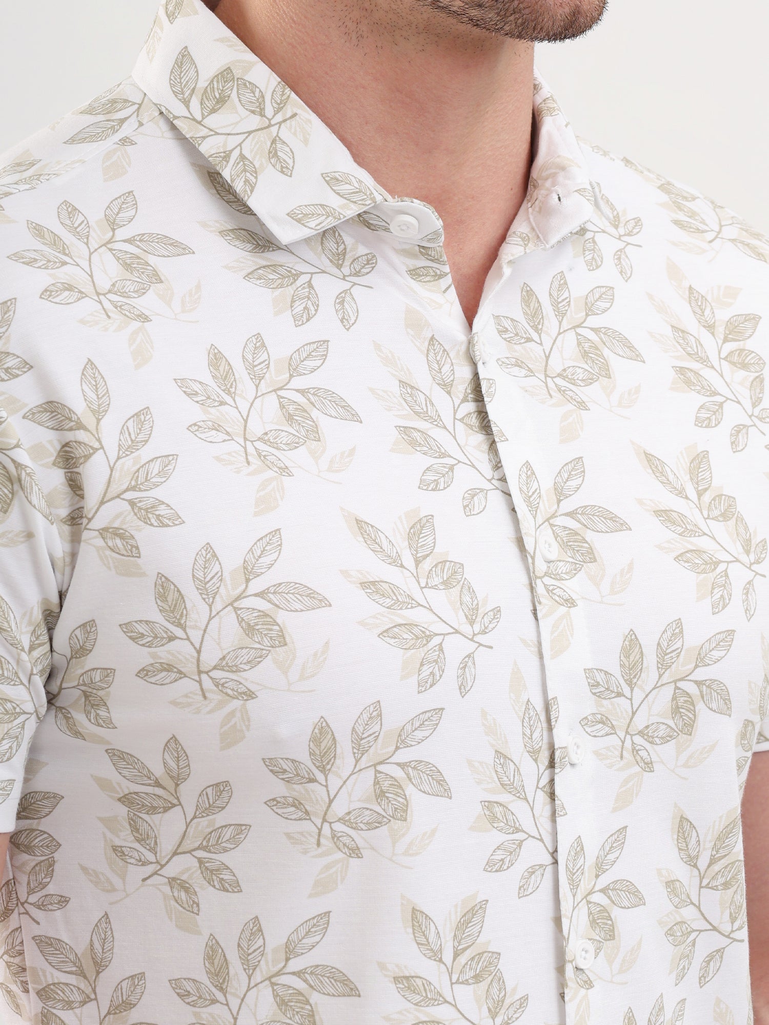 Sparky Solid Slim Fit Cotton Casual Shirt Half Sleeve | Summer Plus Size White Color