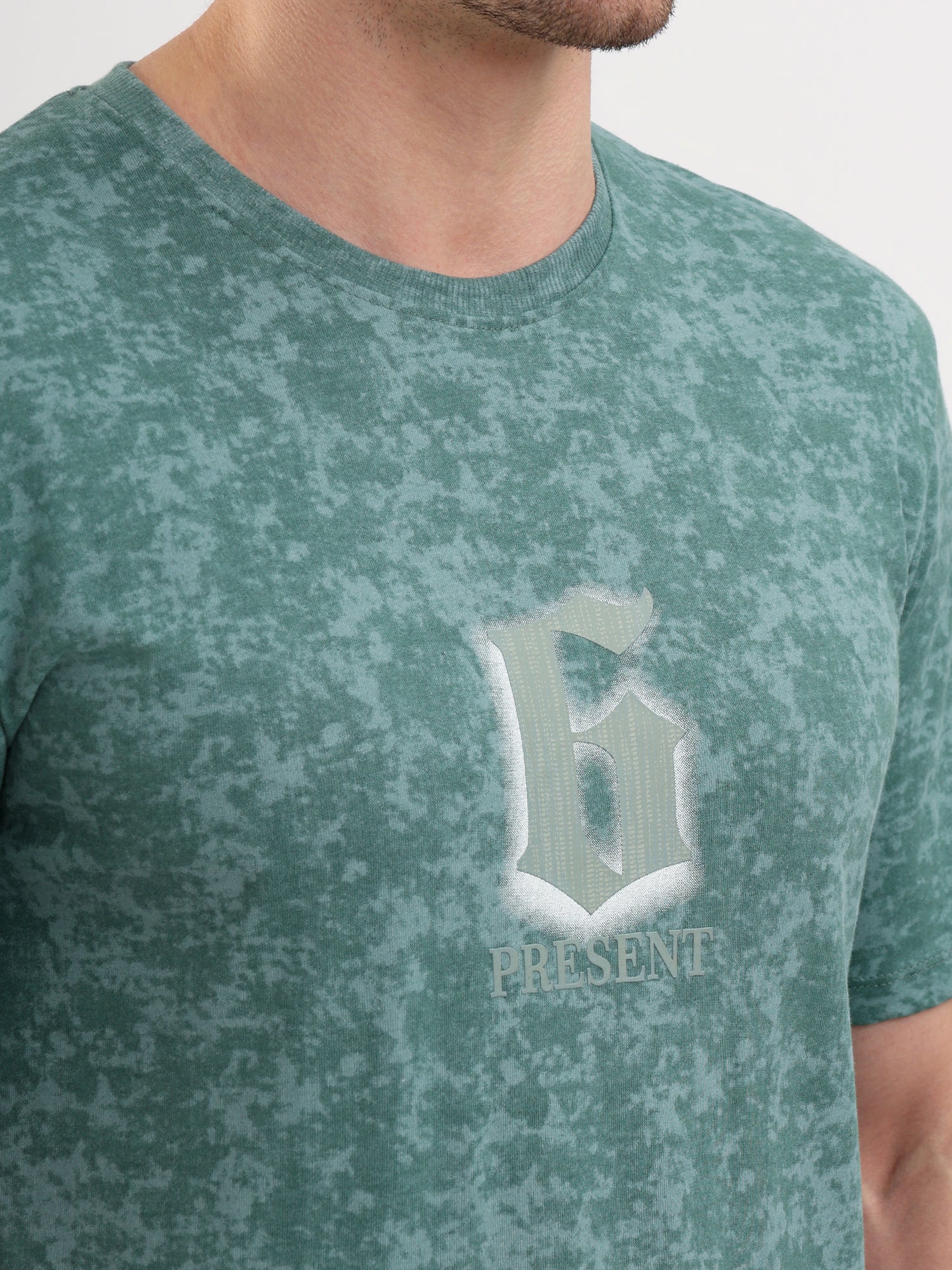 Sparky Solid Slim Fit Cotton Formal T-Shirt Half Sleeve | Summer Plus Size Green Color