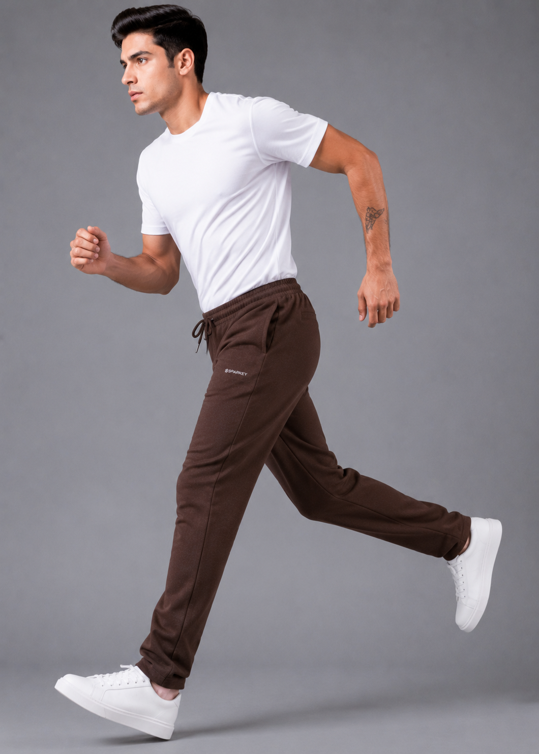 SPARKY Men's Fabric Solid Lower | Premium Track Pants Brown Color