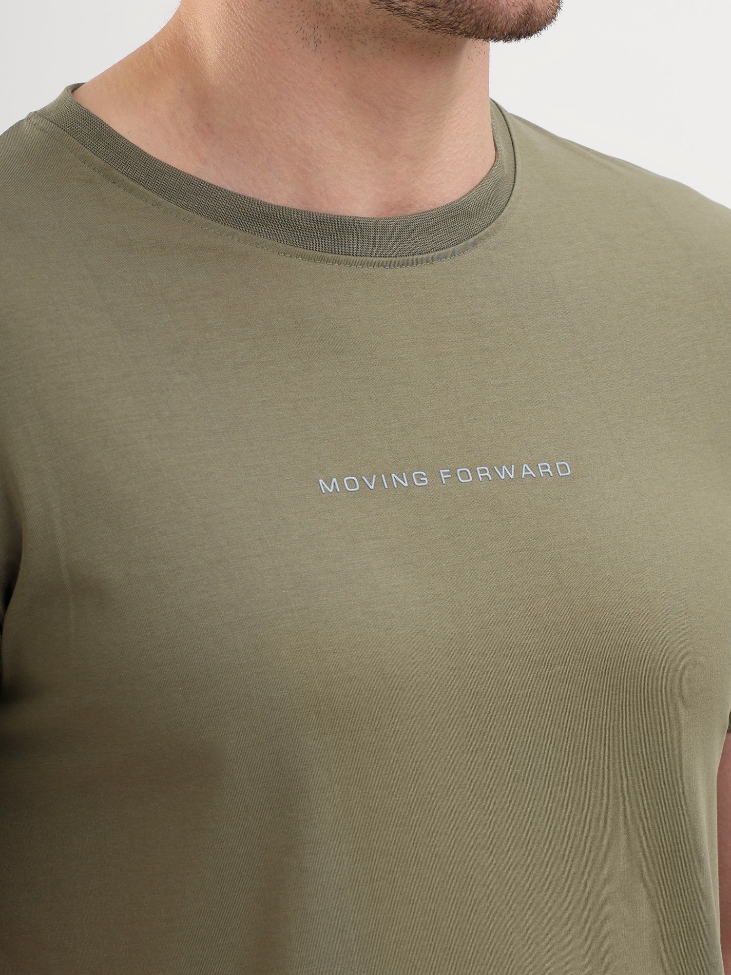 Sparky Solid Slim Fit Cotton Formal T-Shirt Half Sleeve | Summer Plus Size Olive Color