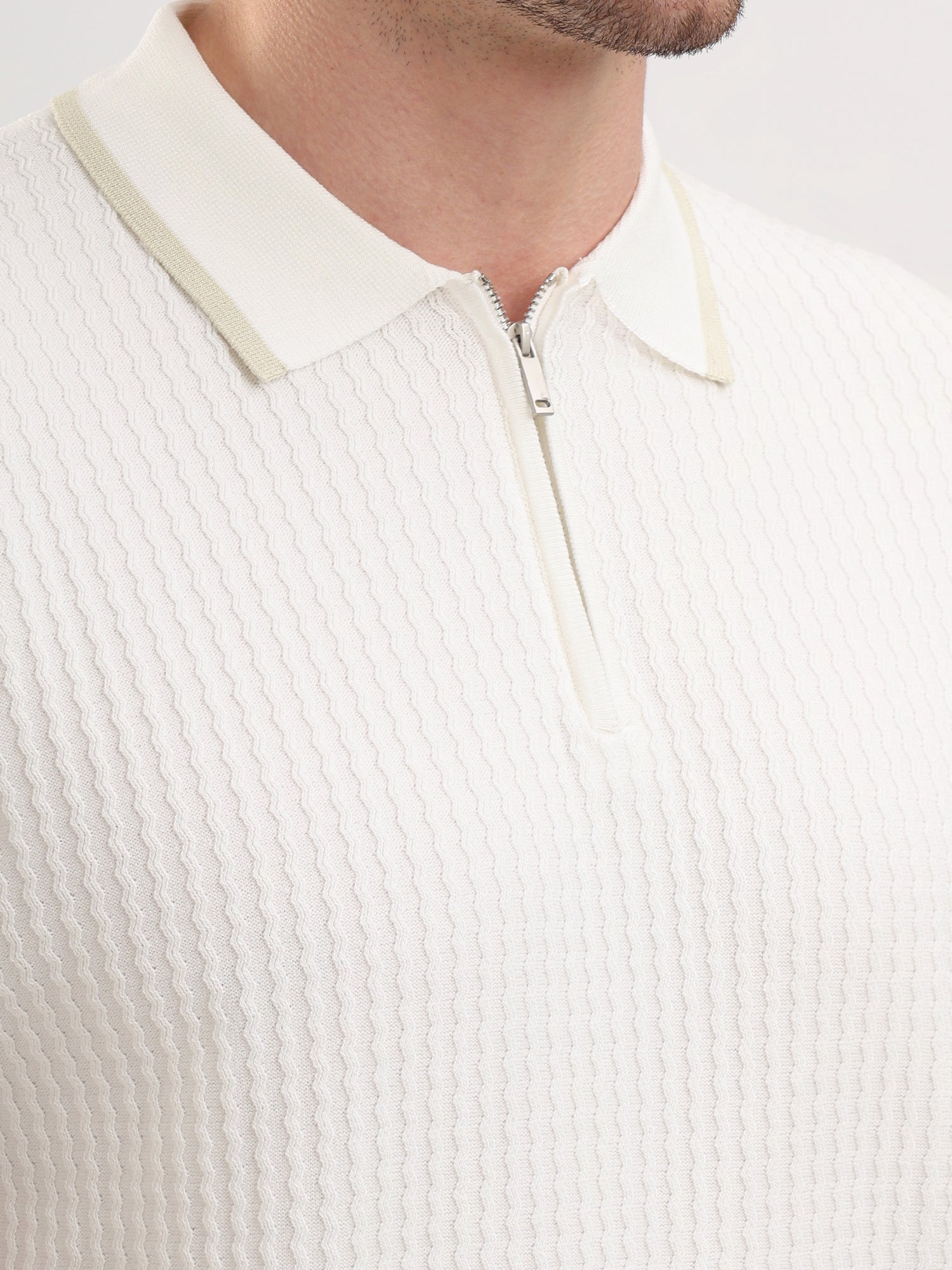 Sparky Solid Slim Fit Cotton Formal Polo Tshirt Half Sleeve | Summer Plus Size White Color