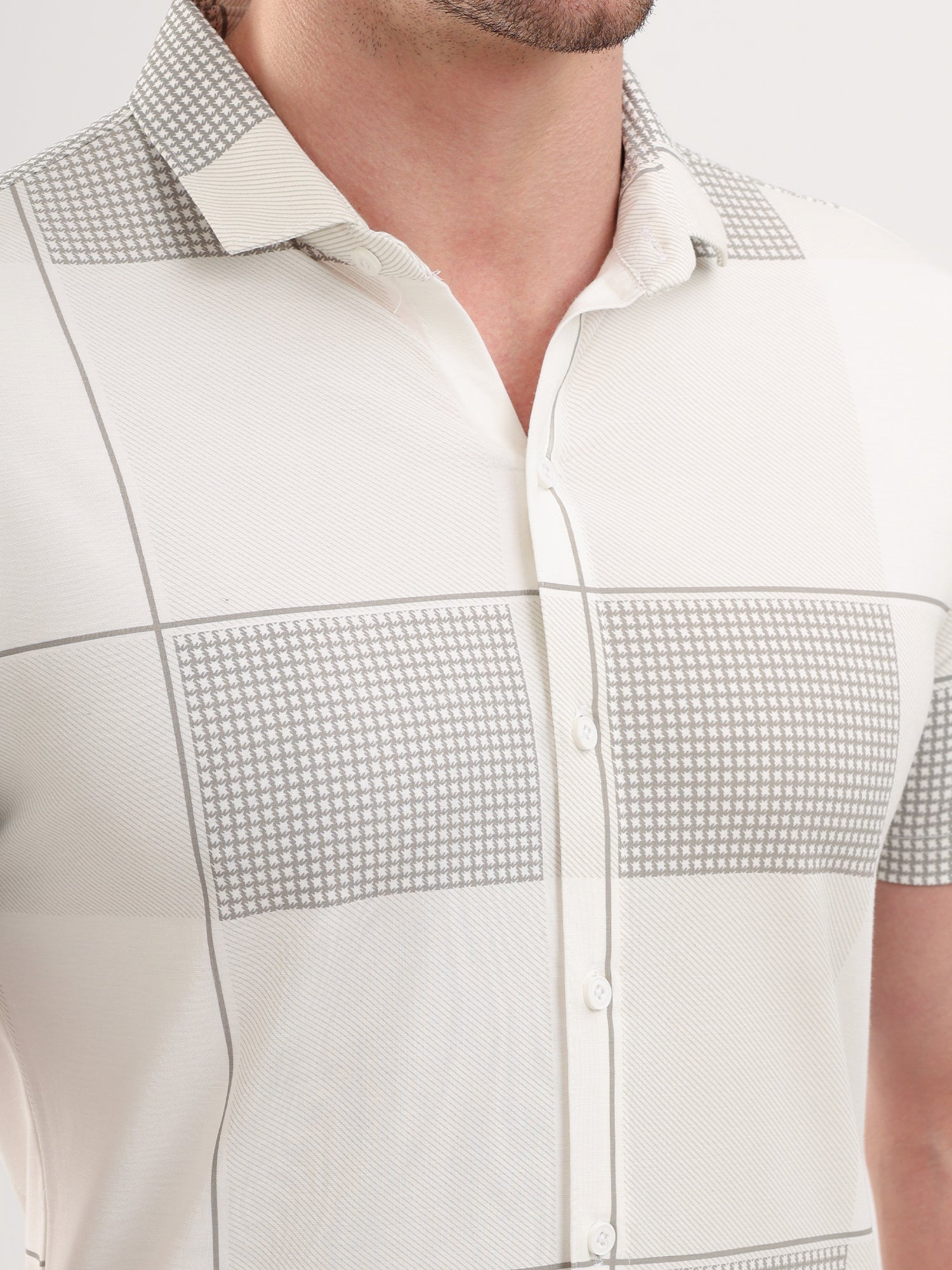 Sparky Solid Slim Fit Cotton Casual Shirt Half Sleeve | Summer Plus Size White Color