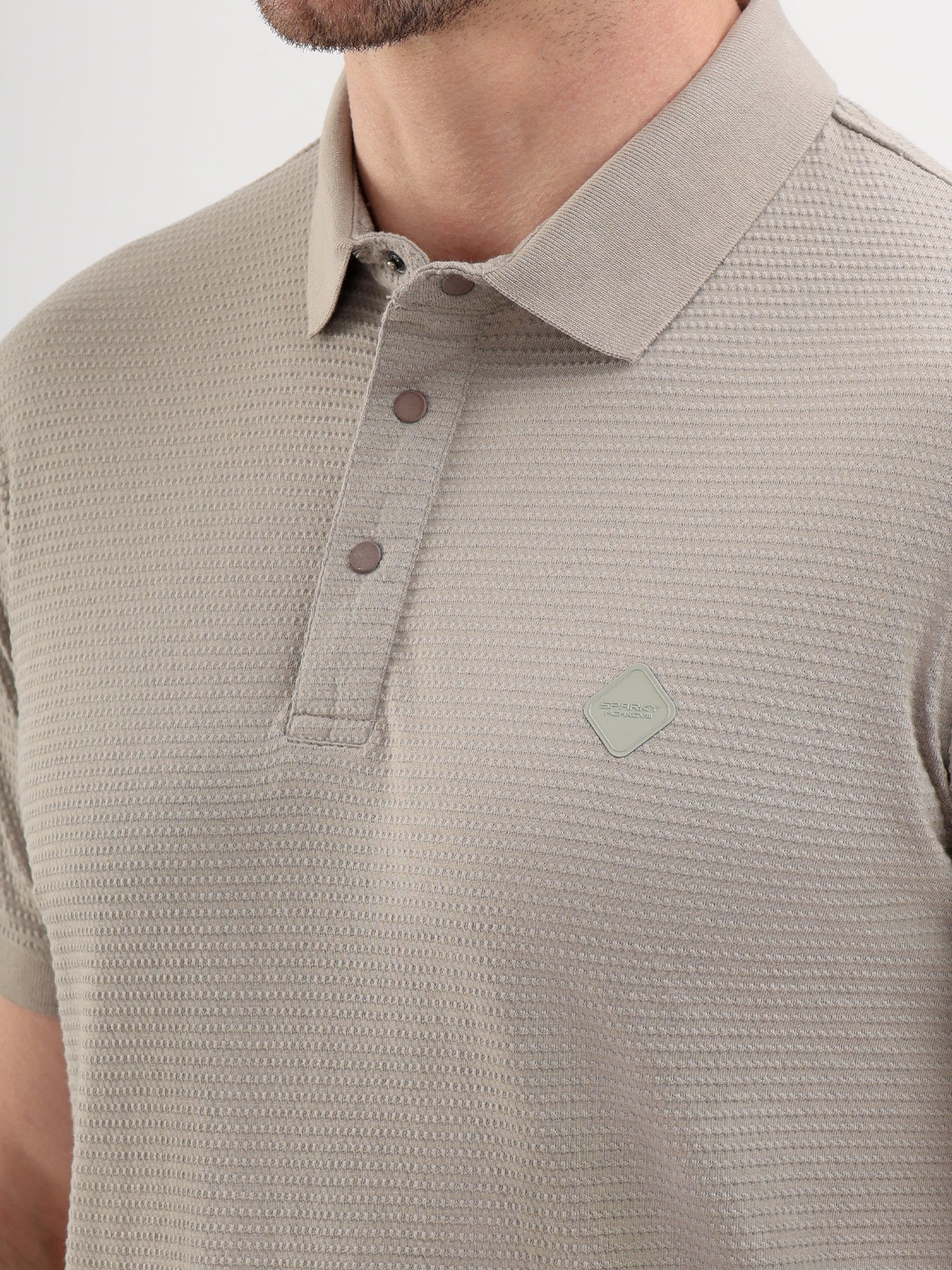 Sparky Solid Slim Fit Cotton Formal Polo Tshirt Half Sleeve | Summer Plus Size Grey Color