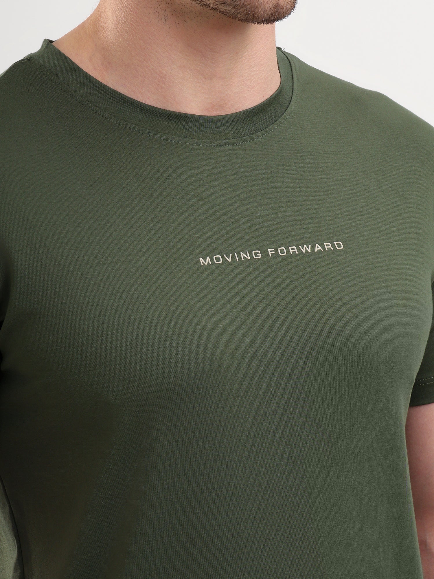 Sparky Solid Slim Fit Cotton Formal T-Shirt Half Sleeve | Summer Plus Size Green Color