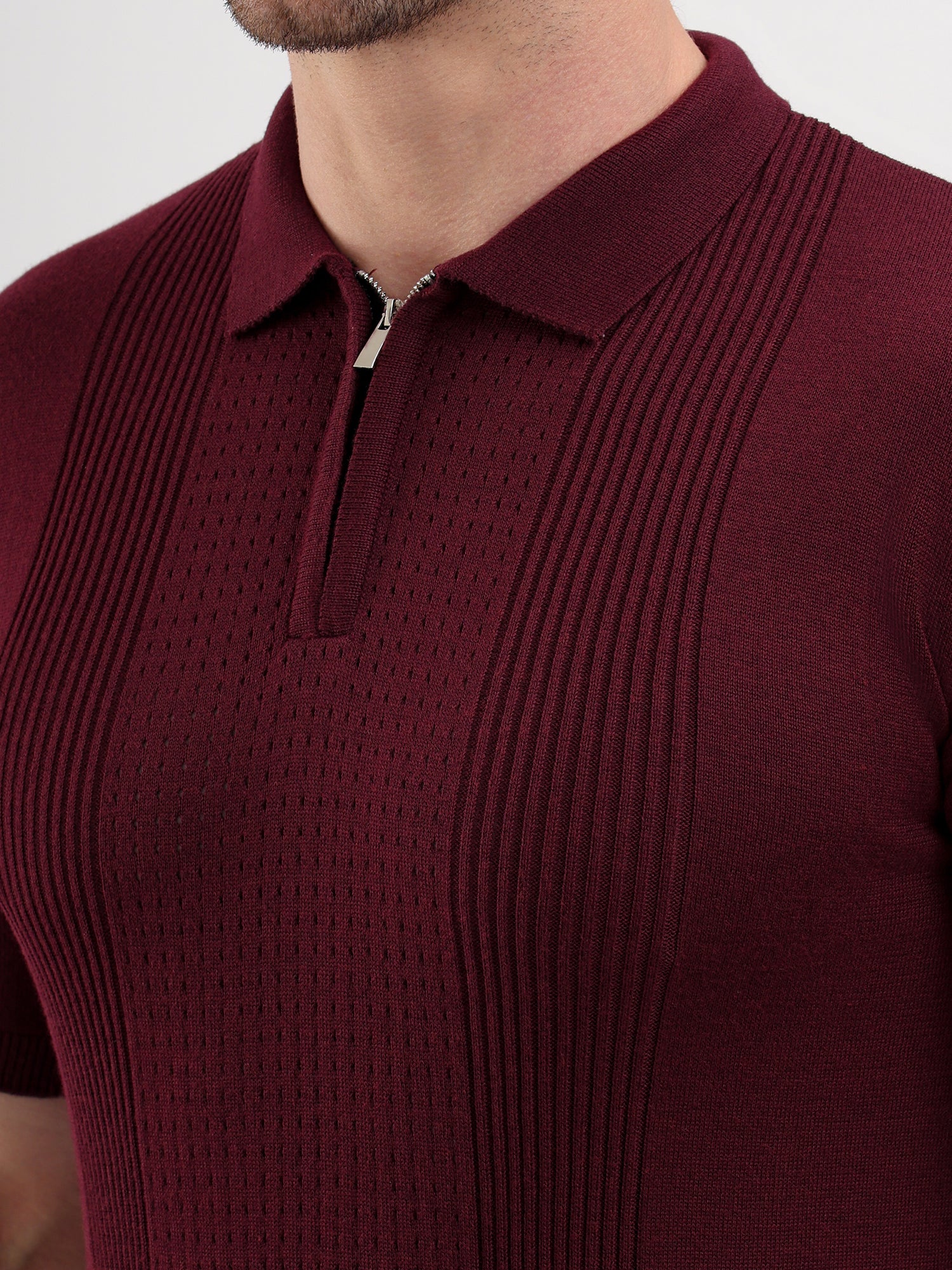 Sparky Solid Slim Fit Cotton Formal Polo Tshirt Half Sleeve | Summer Plus Size Burgundy Color