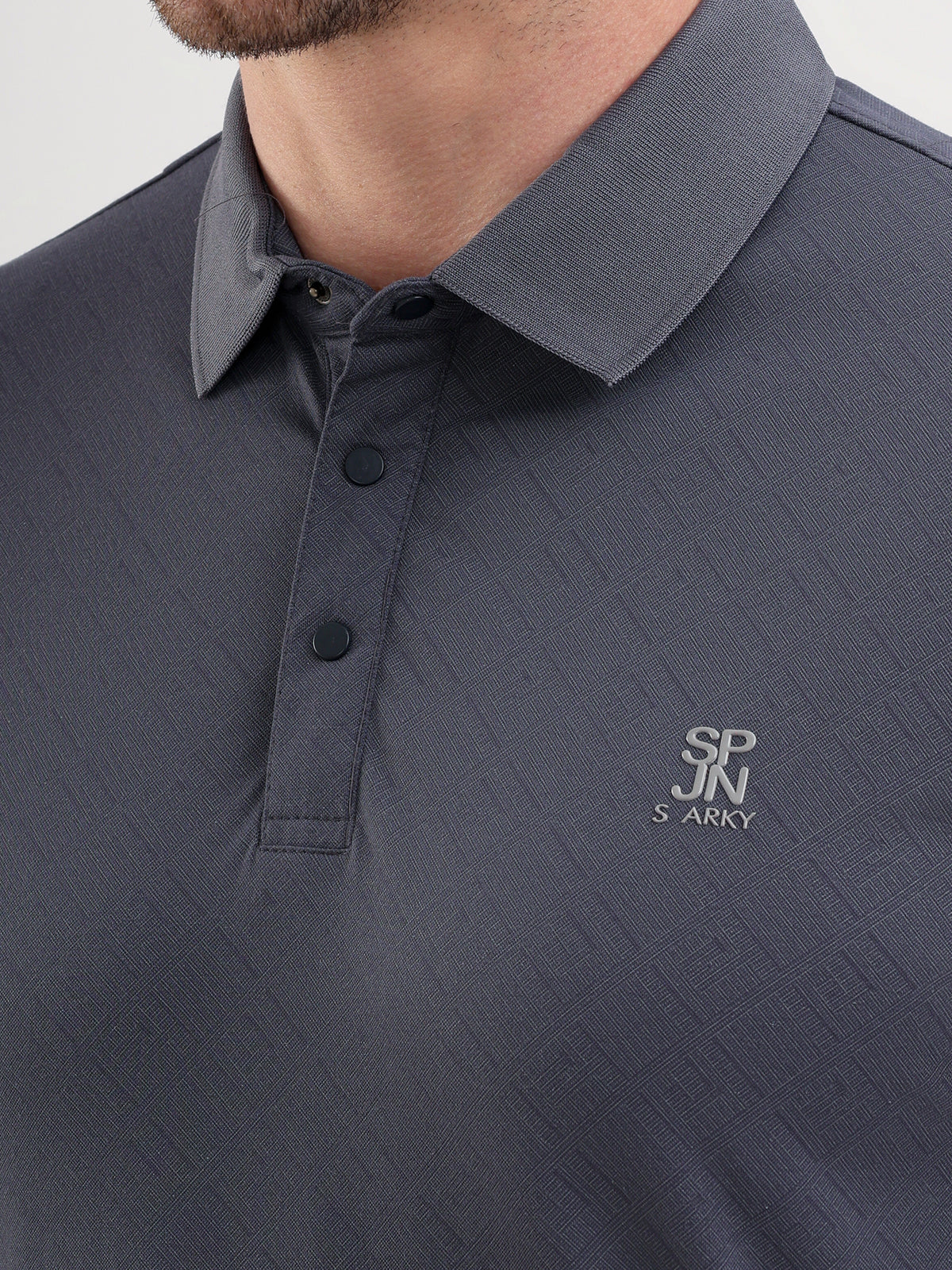 Sparky Solid Slim Fit Cotton Formal Polo Tshirt Half Sleeve | Summer Plus Size Grey Color