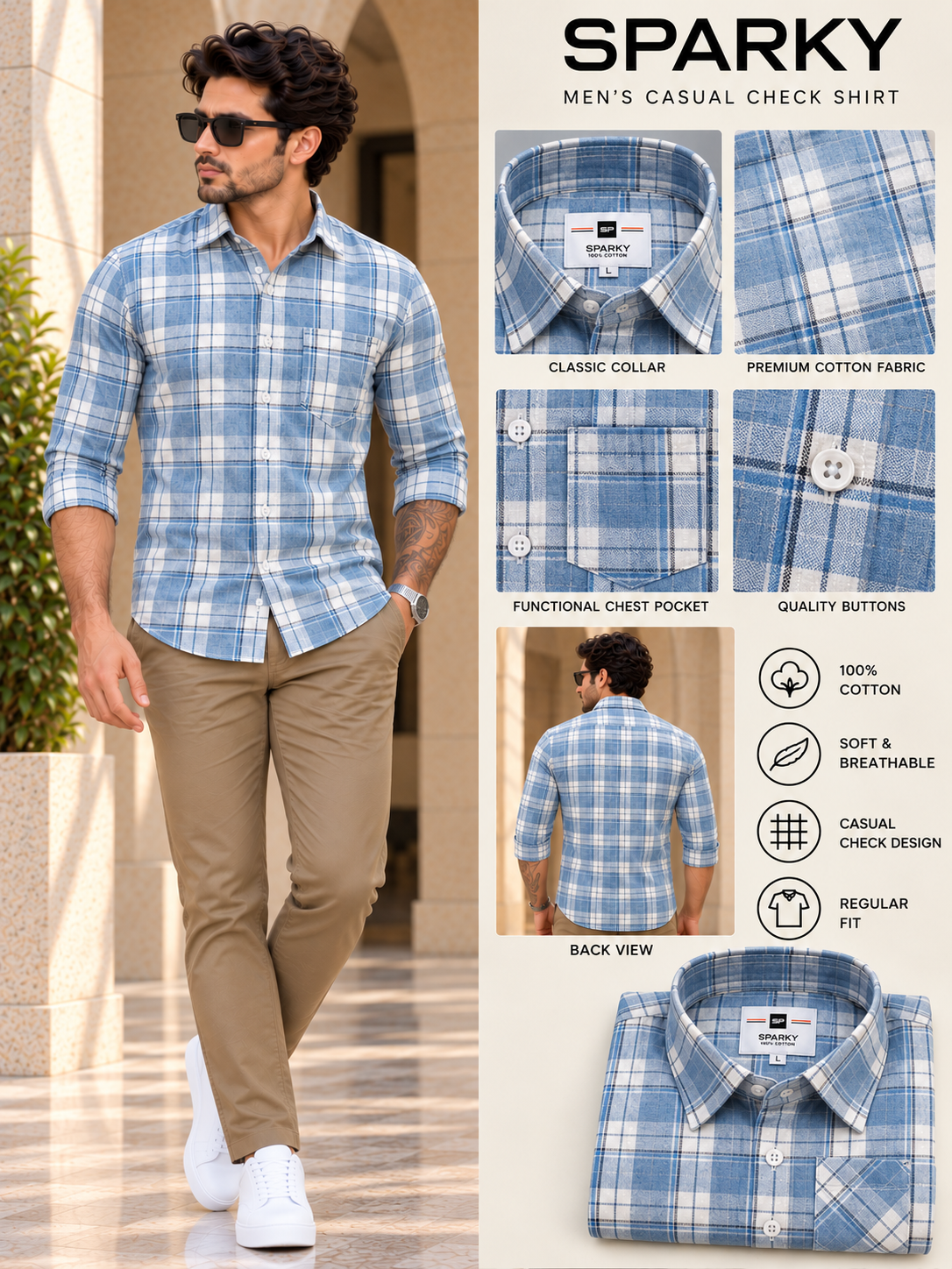 Men’s Stylish Casual Check Shirt