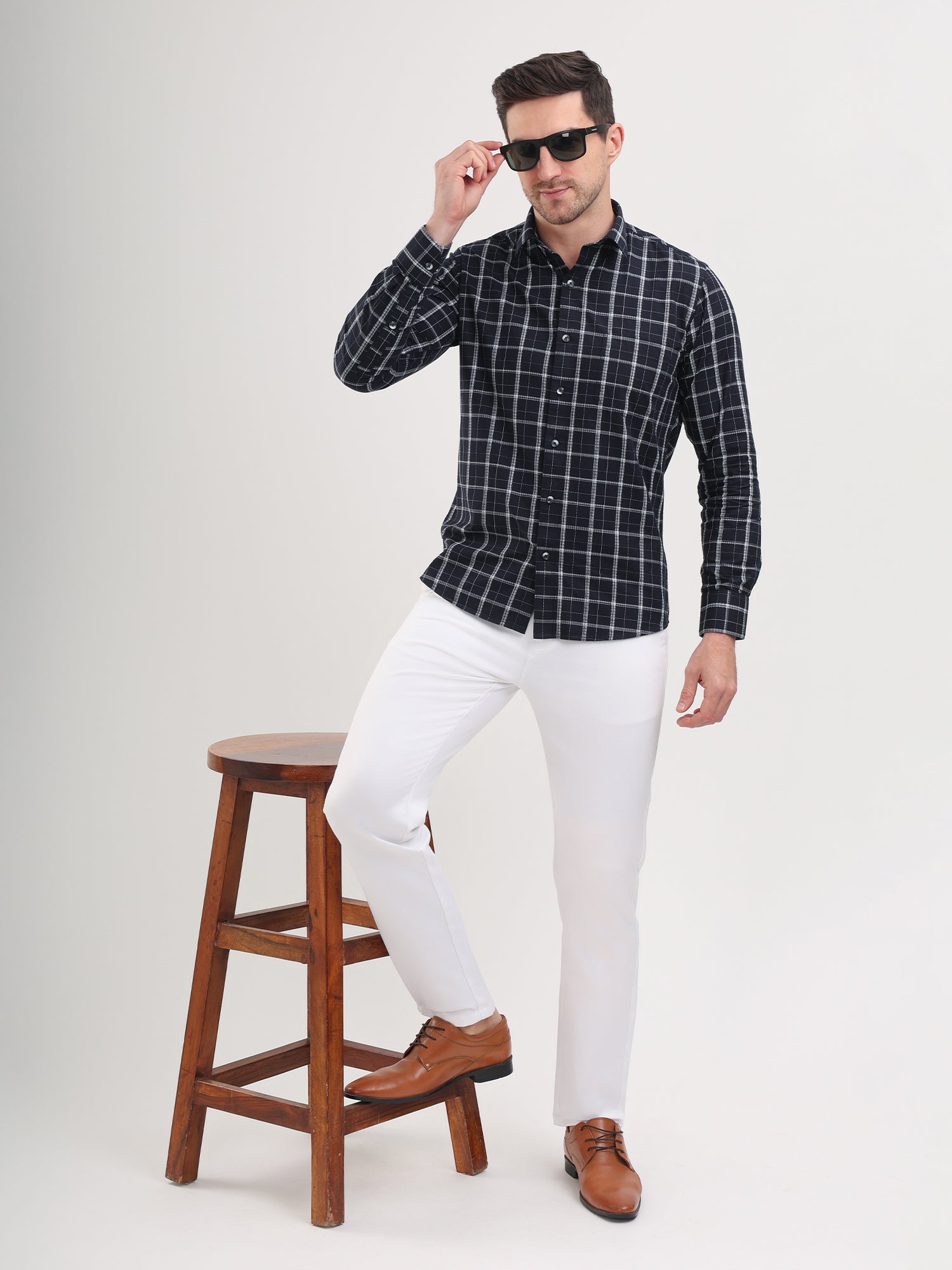 Sparky Solid Regular Fit Cotton Casual Shirt Full Sleeve | Summer Plus Size Black Color