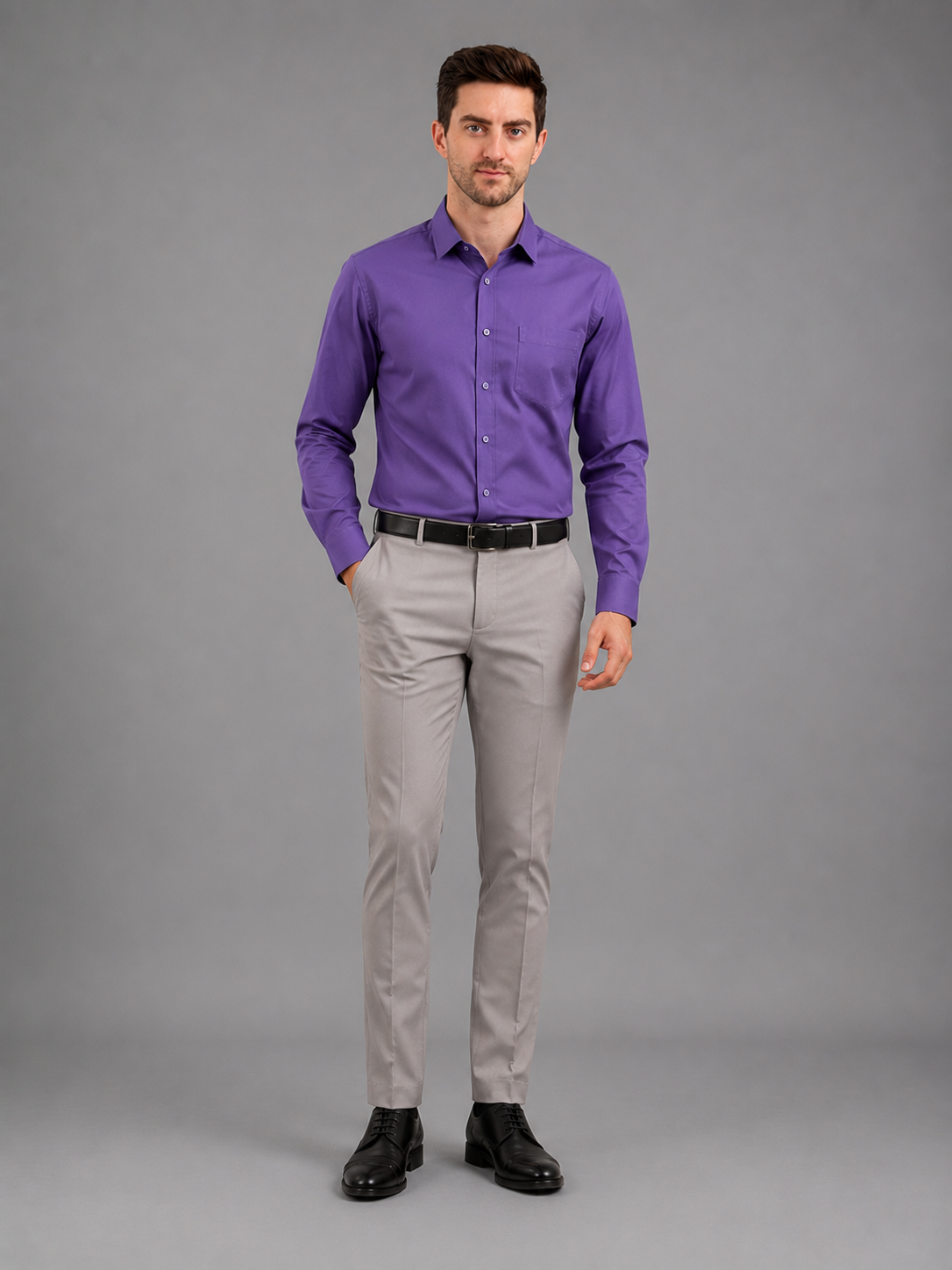 Men Full Sleeve's | Formal Cotton Shirt | Regular Fit | Purple Color