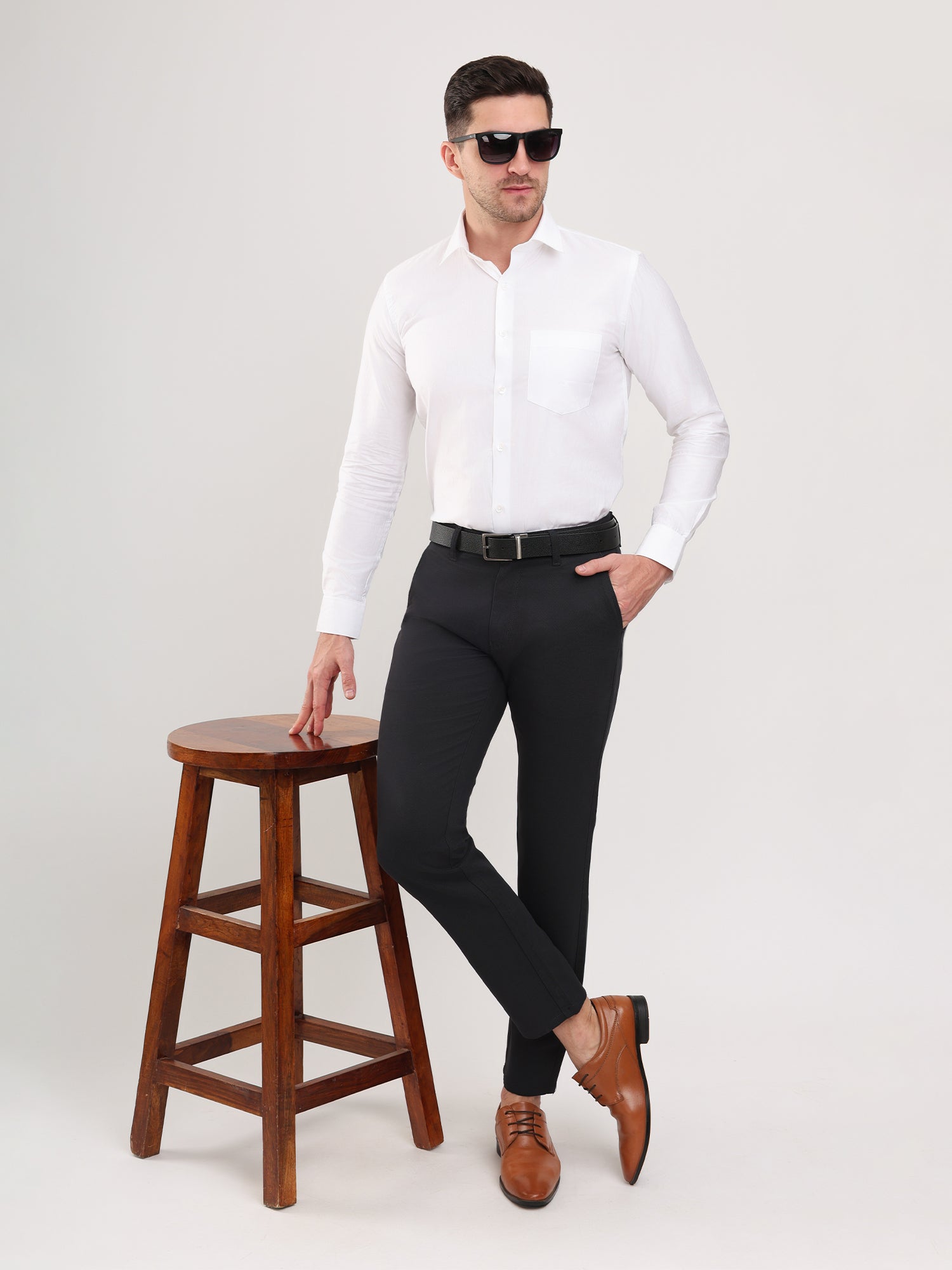 Men Slim Fit Black Trouser Pant