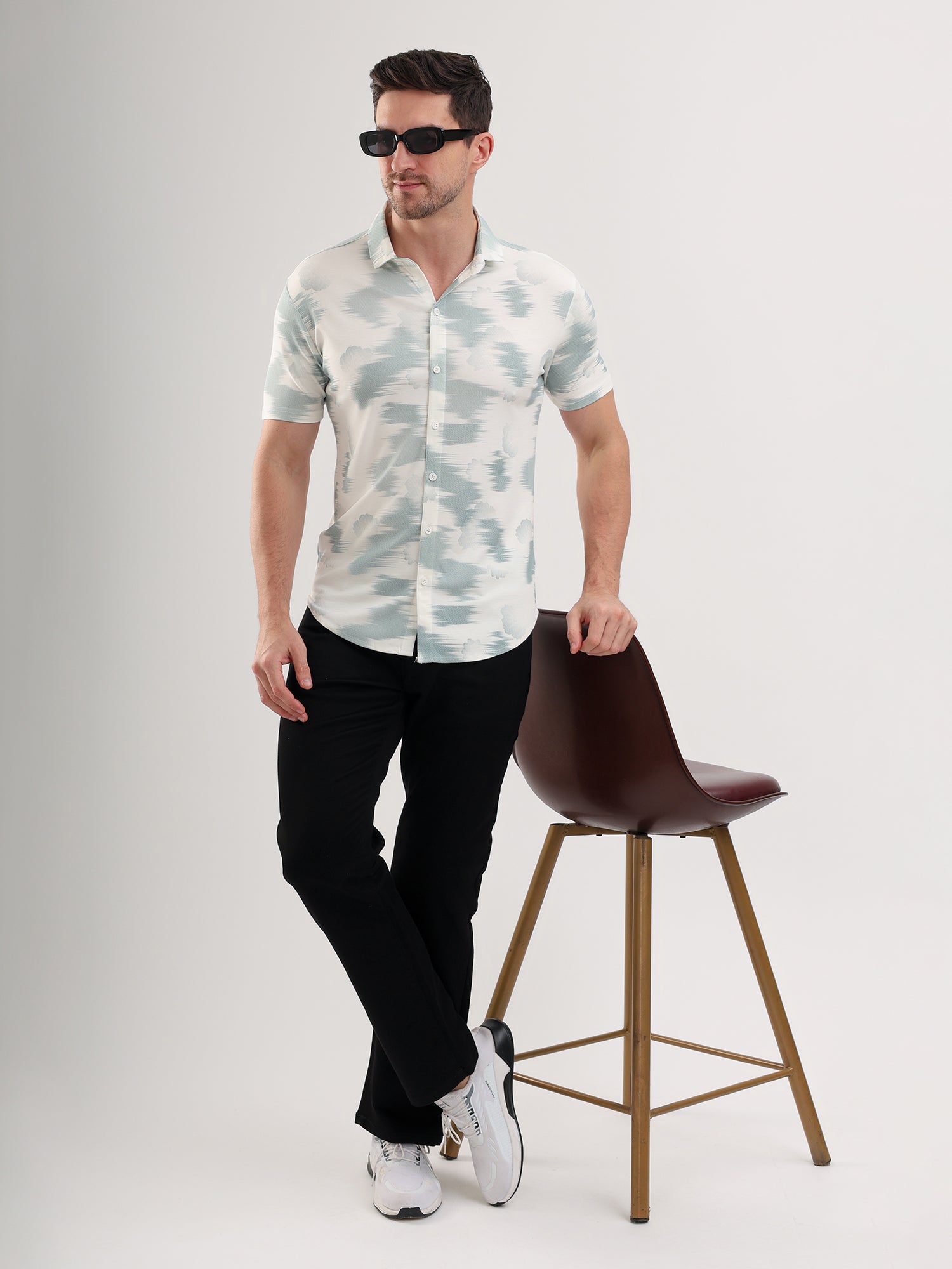 Sparky Solid Slim Fit Cotton Casual Shirt Half Sleeve | Summer Plus Size White Color