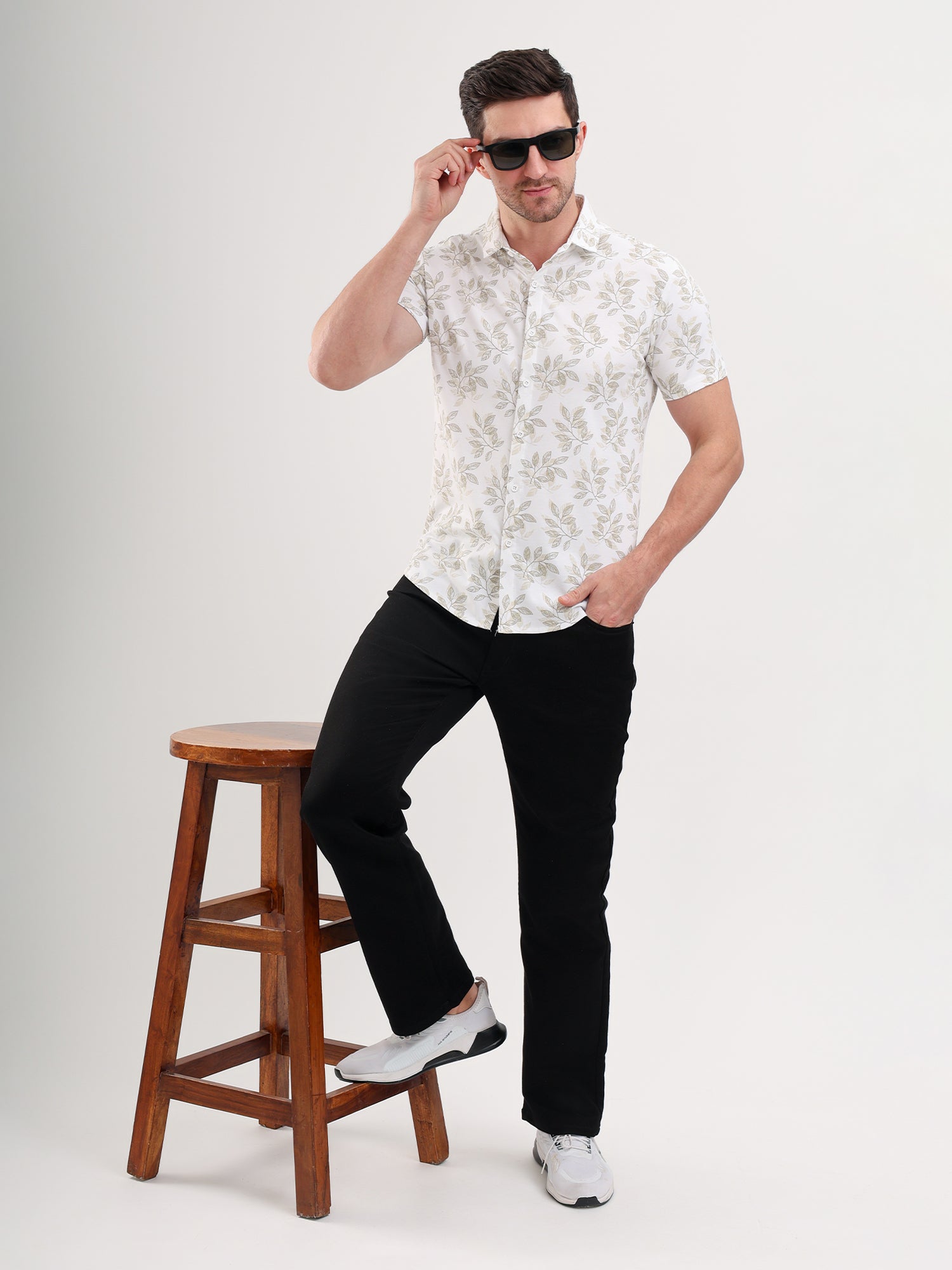 Sparky Solid Slim Fit Cotton Casual Shirt Half Sleeve | Summer Plus Size White Color