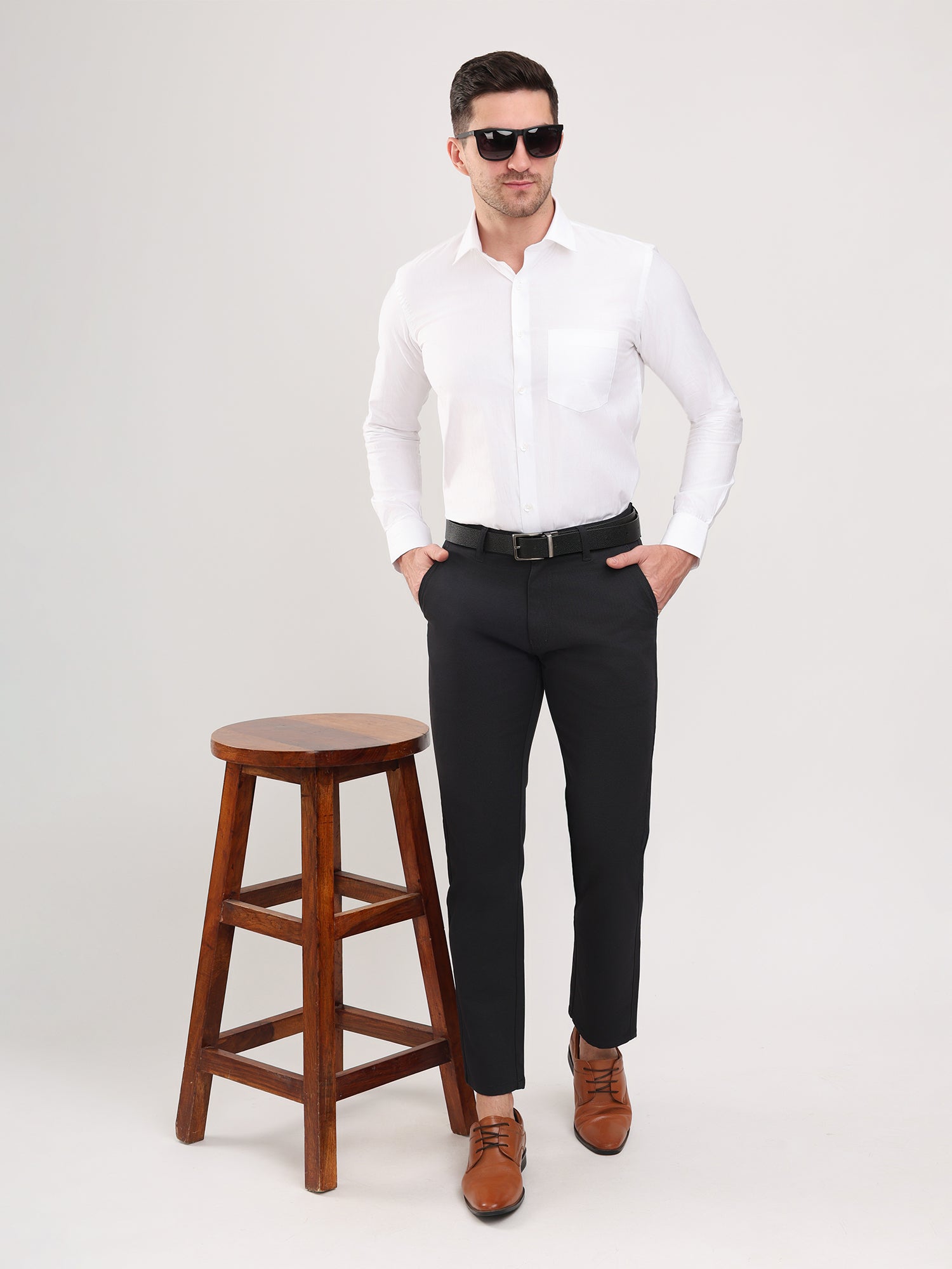Men White classic and formal shirt