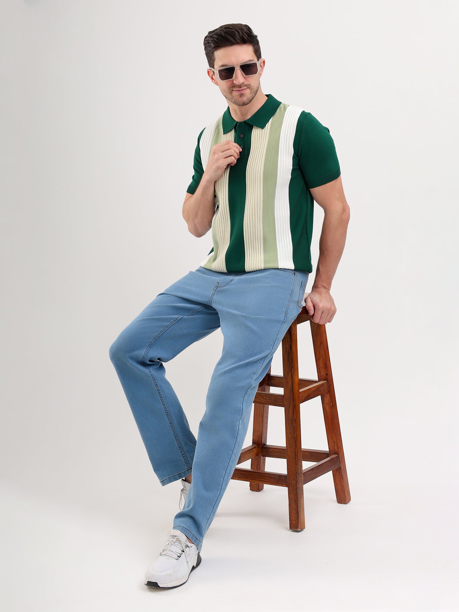 Sparky Solid Slim Fit Cotton Formal Polo Tshirt Half Sleeve | Summer Plus Size Green Color