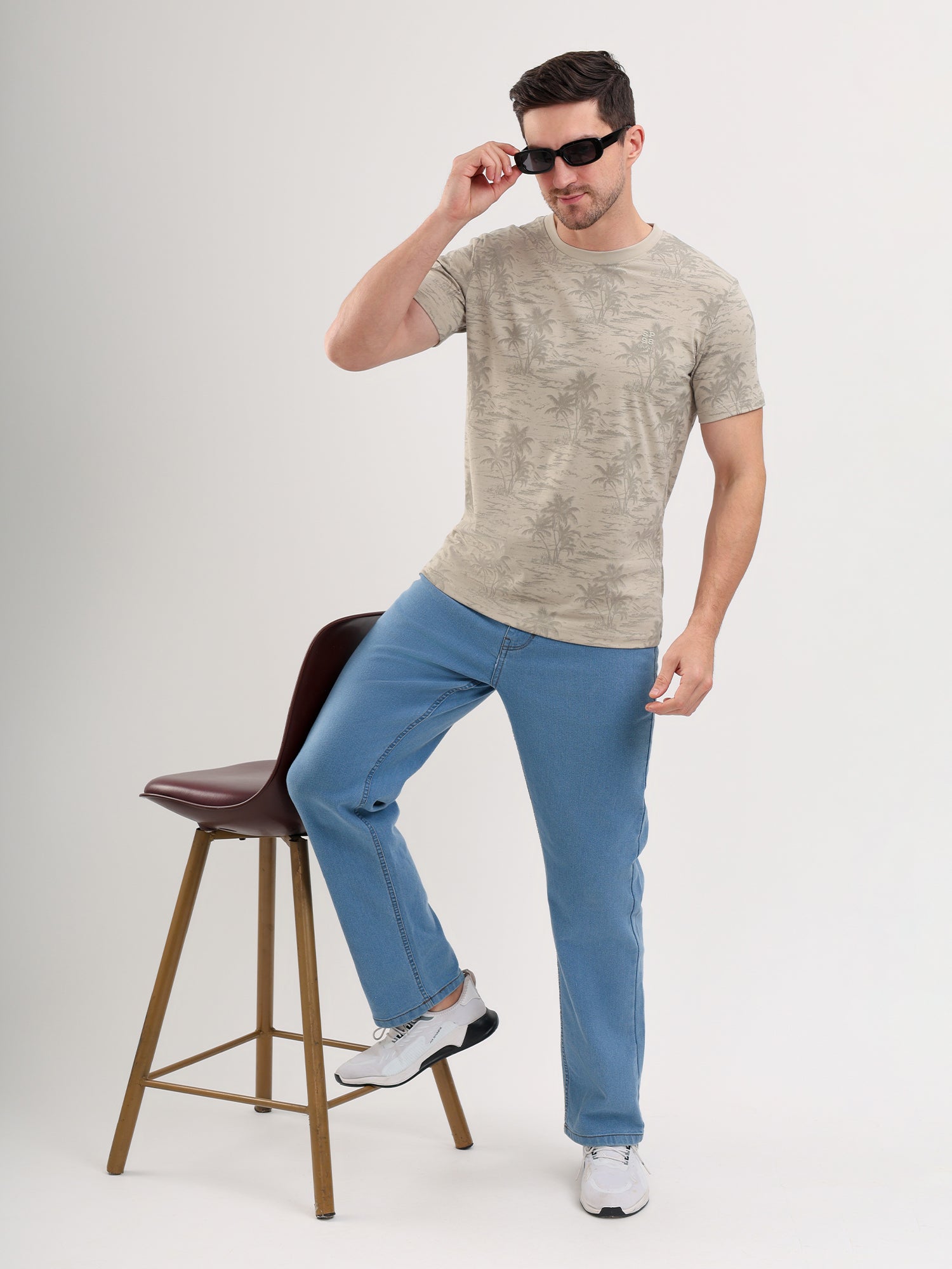 Sparky Solid Slim Fit Cotton Formal T-Shirt Half Sleeve | Summer Plus Size Olive Color