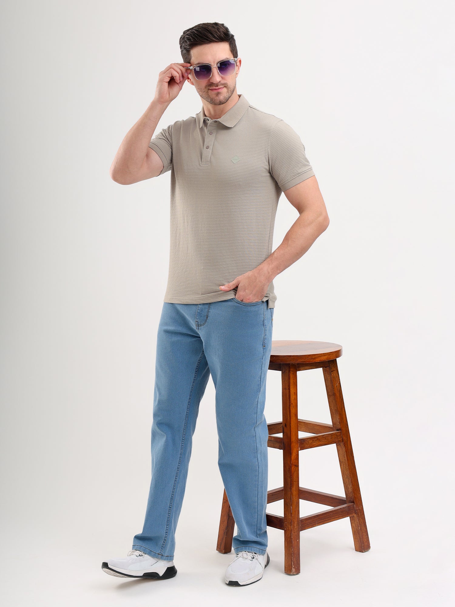 Sparky Solid Slim Fit Cotton Formal Polo Tshirt Half Sleeve | Summer Plus Size Grey Color