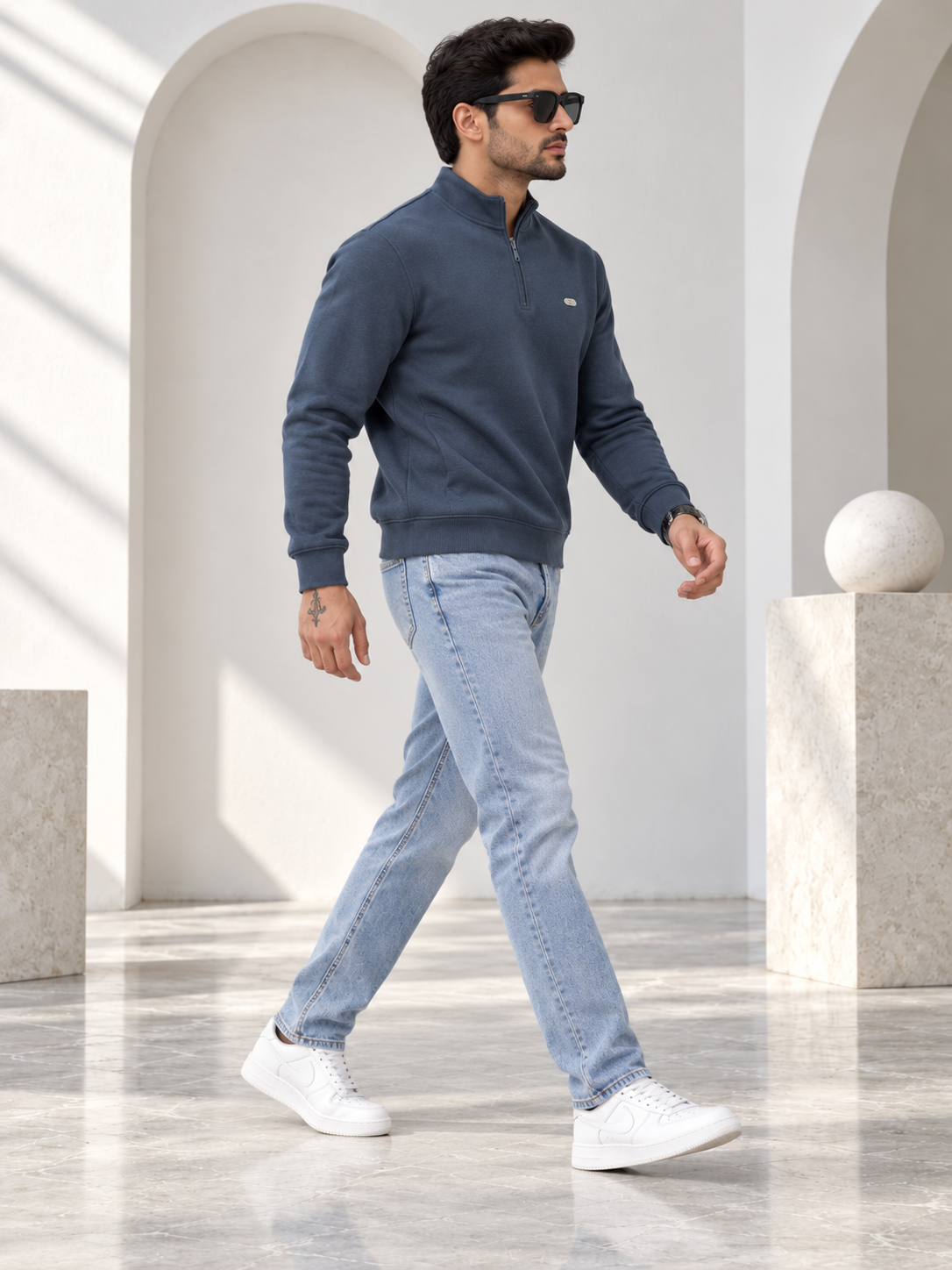 Navy Colour Regular Fit  Primium Sweatshirt