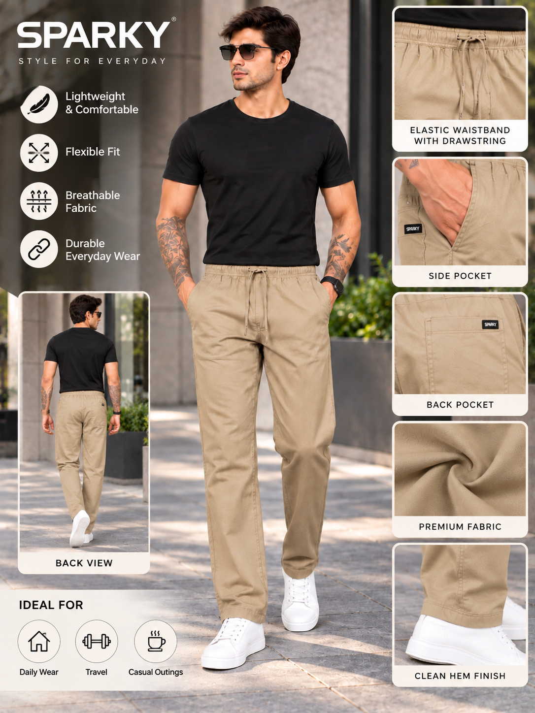 Men’s Premium Solid Casual Lower