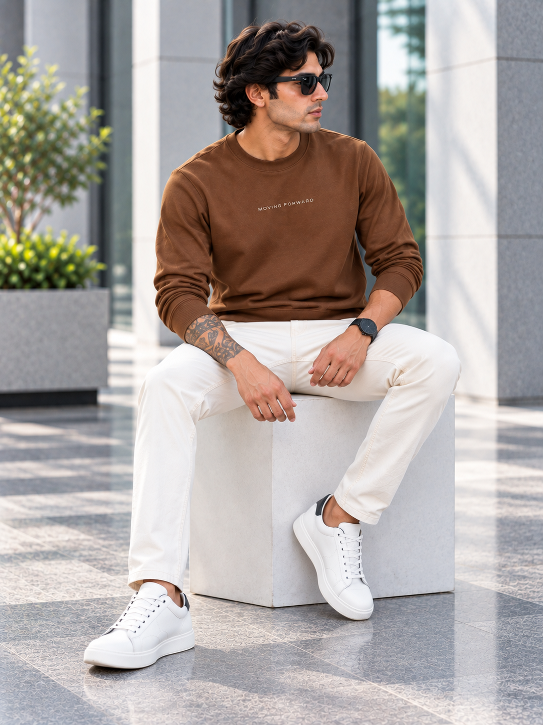 Men’s Solid Round Neck Full Sleeve Sweatshirt