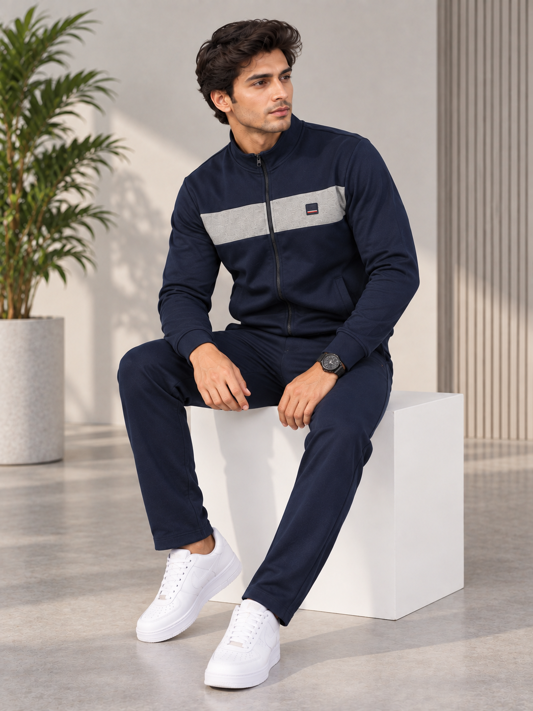 Blue  Colour Regular Fit  Primium Track Suit