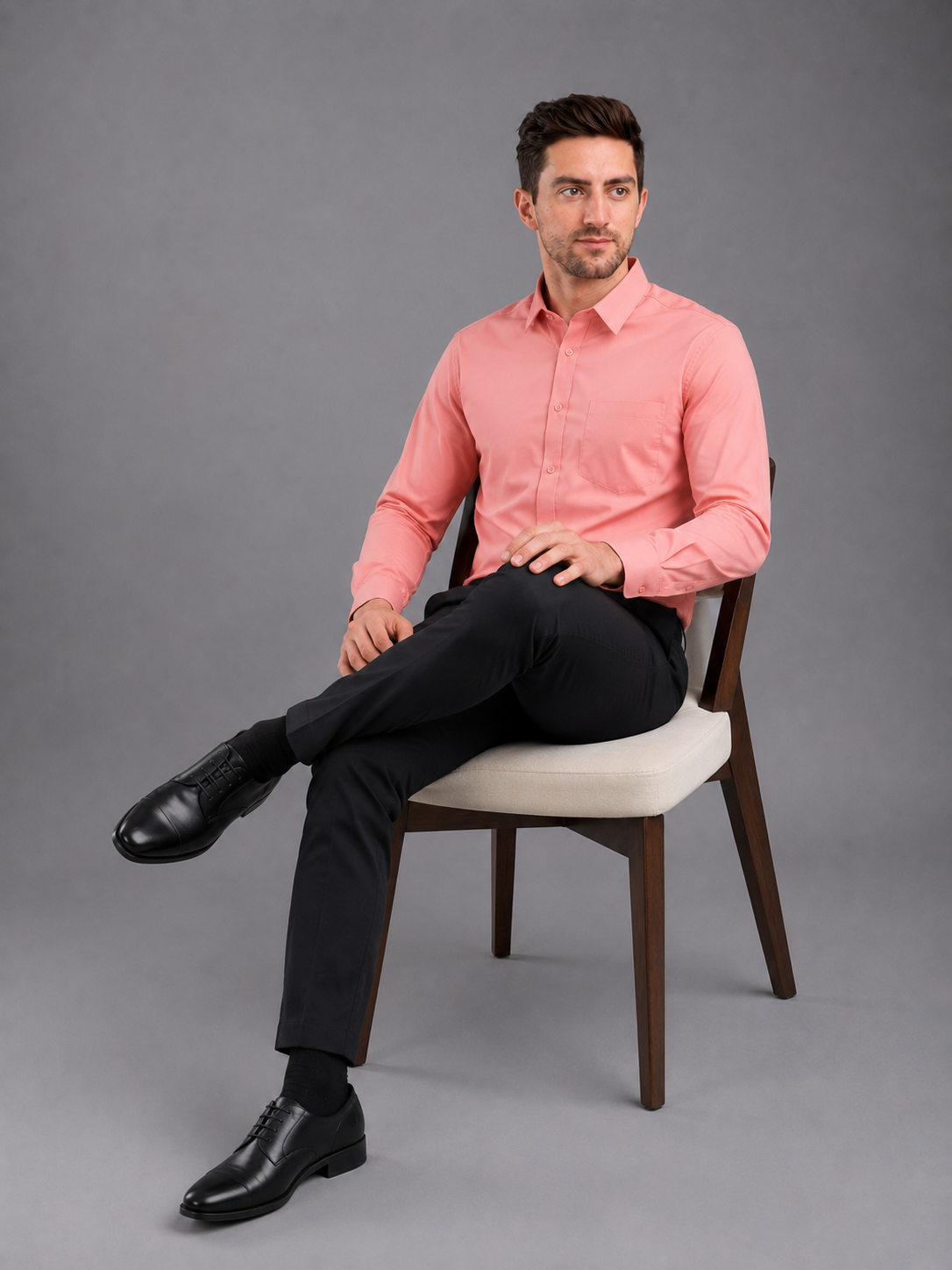 Men Full Sleeve's | Formal Cotton Shirt | Regular Fit | Orange Color