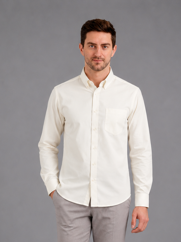 Men Full Sleeve's | Formal Cotton Shirt | Regular Fit | Fawn Color