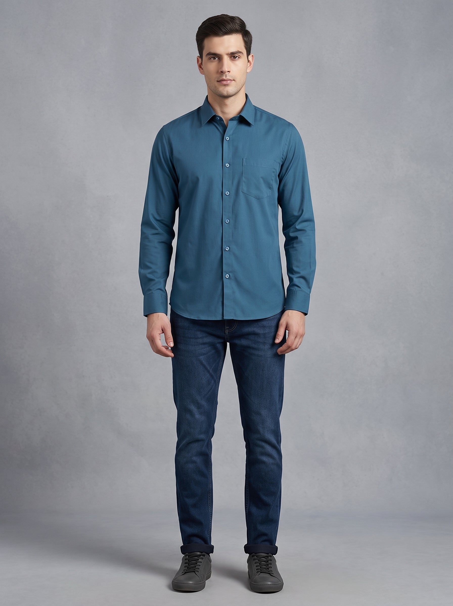 Men Premium Formal Satin Shirt Full Sleeve Regular Fit