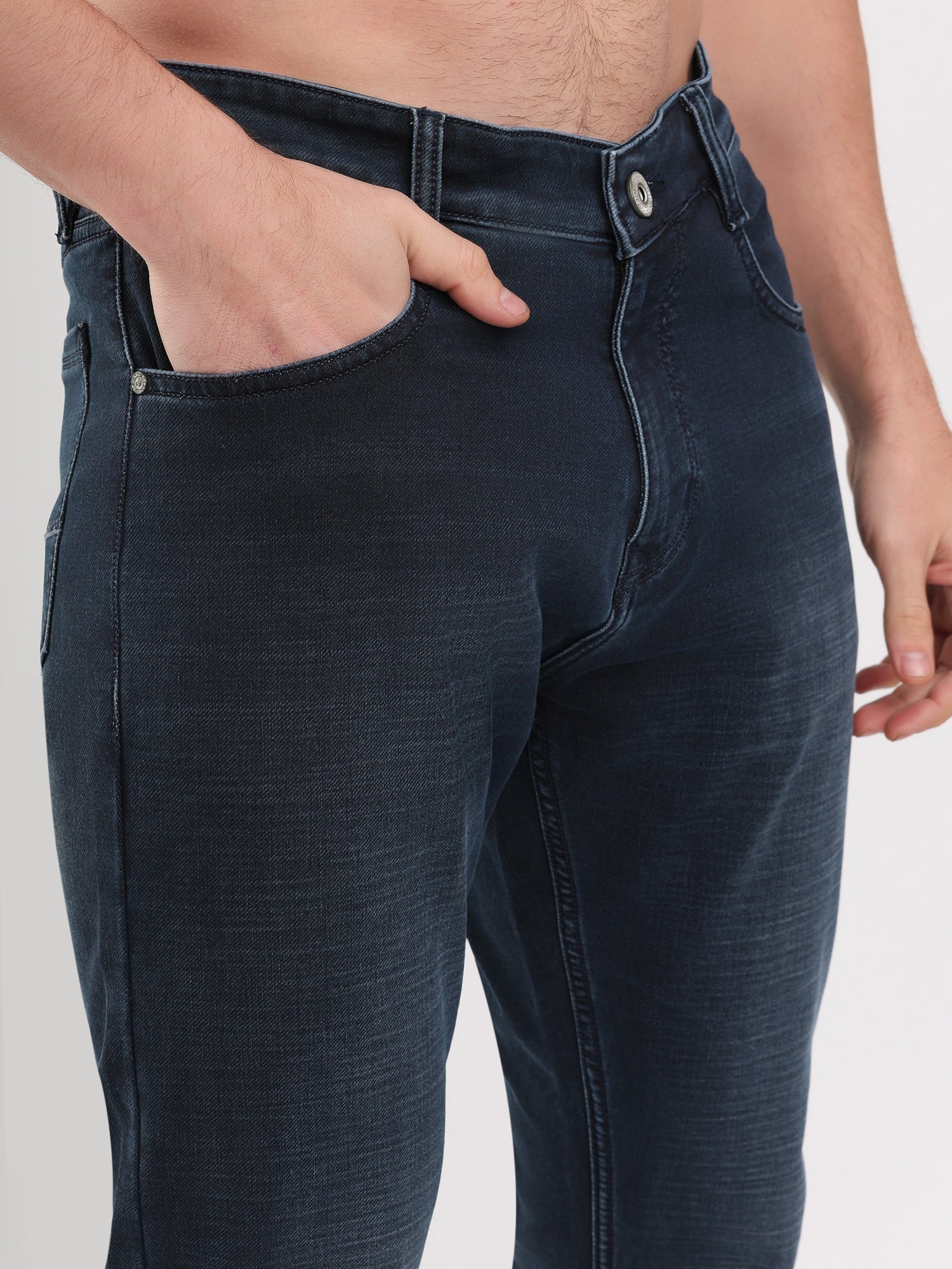 Men Dark Blue Narrow Fit Denim