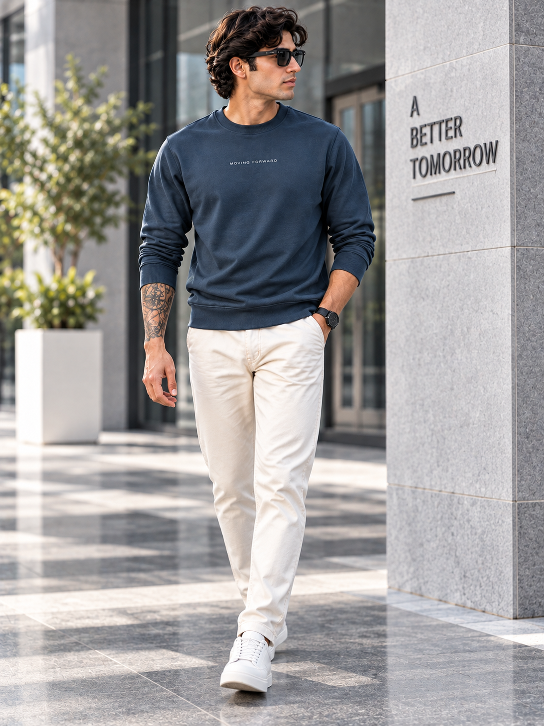 Men’s Solid Round Neck Full Sleeve Sweatshirt