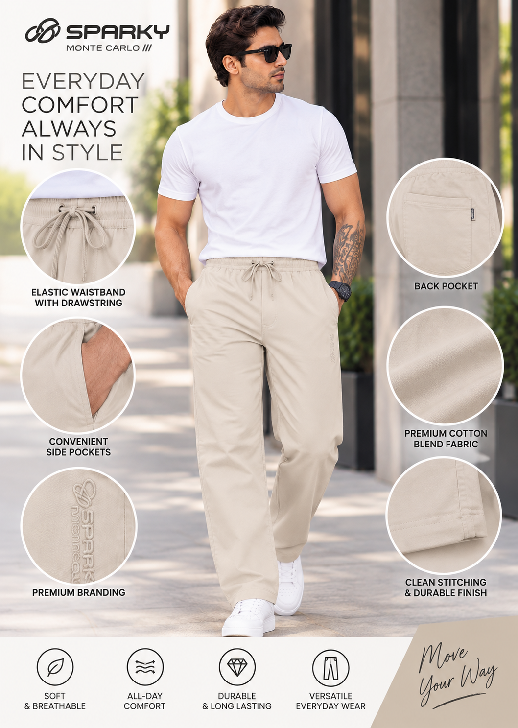 Men’s Premium Solid Casual Lower
