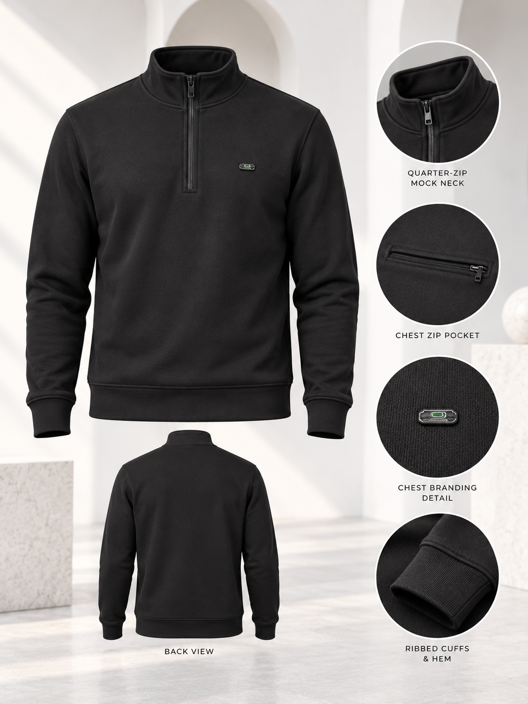 Black Colour Regular Fit  Primium Sweatshirt