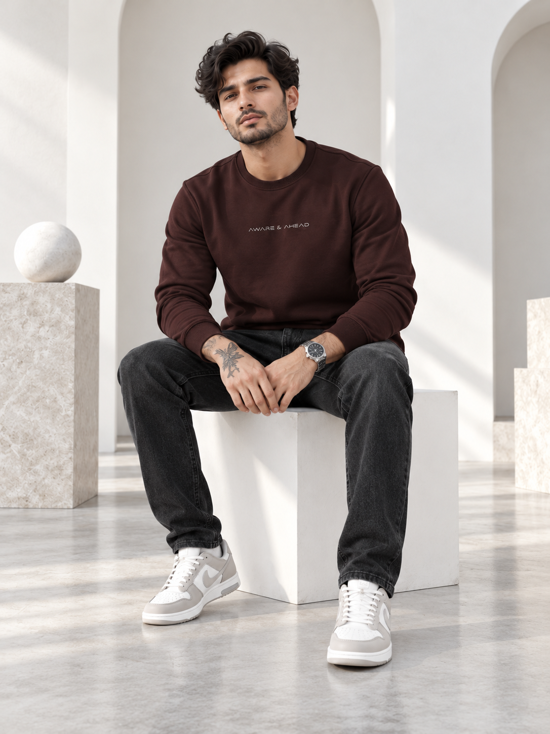 Wine Colour Regular Fit  Primium Sweatshirt