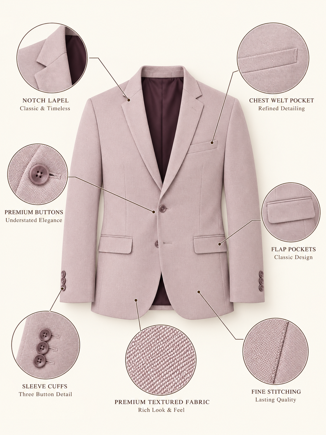 Men’s Premium Stylish Blazer Classic Single-Breasted Blazer