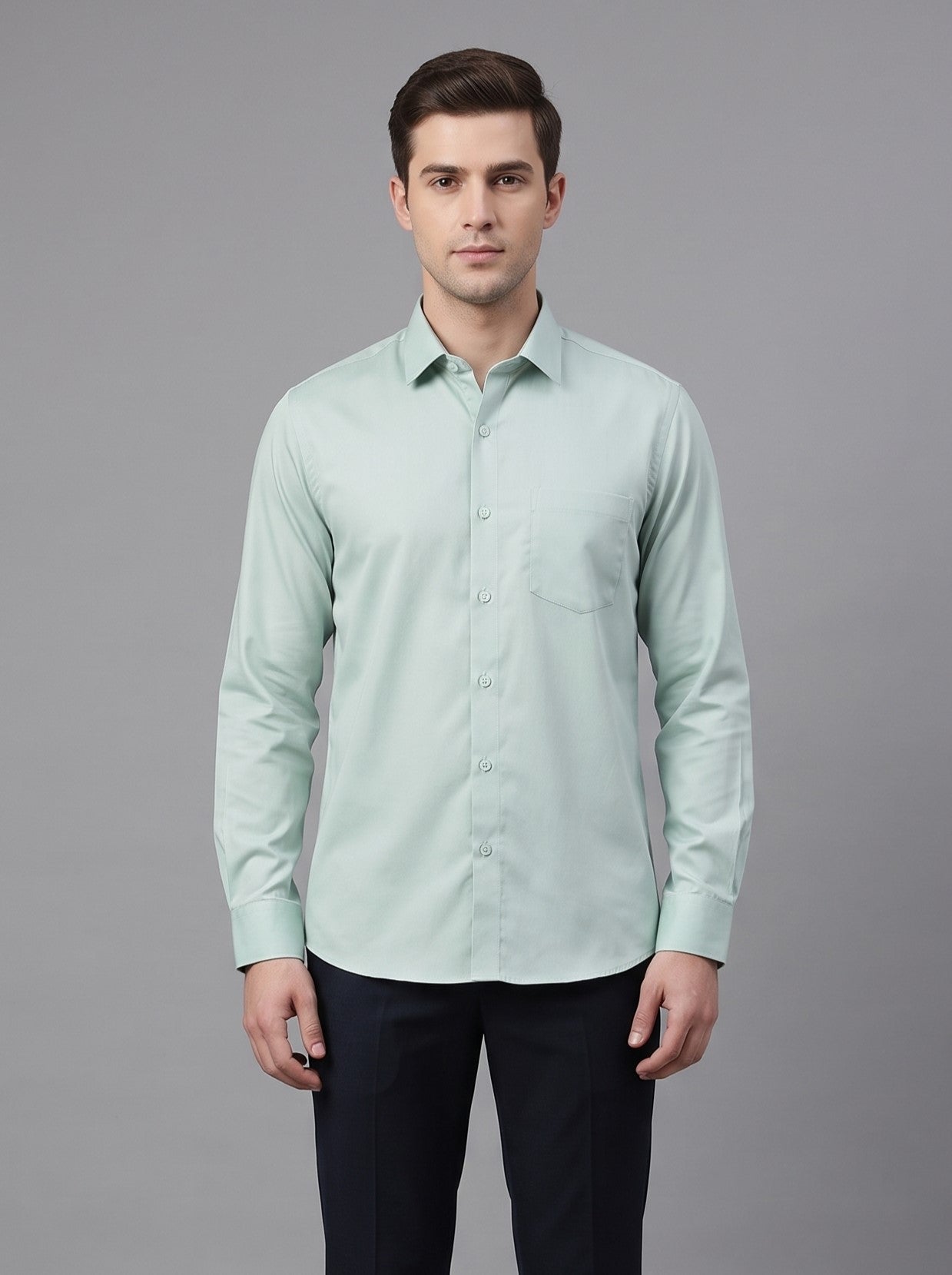 Men Premium Formal Satin Shirt Full Sleeve Regular Fit