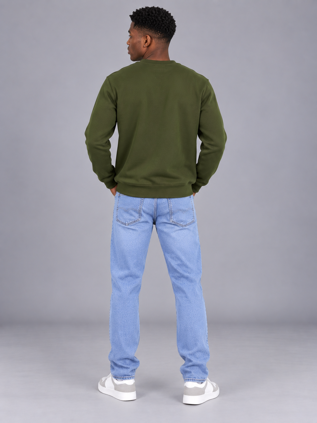 Men Green Colour Round Neck Premium Sweatshirt
