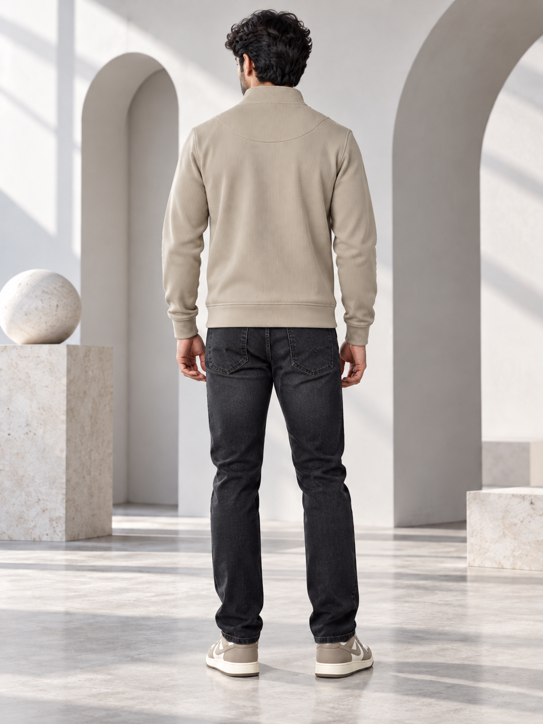 Men's Solid Full Sleeves & Full Zipper Plain Sweatshirt