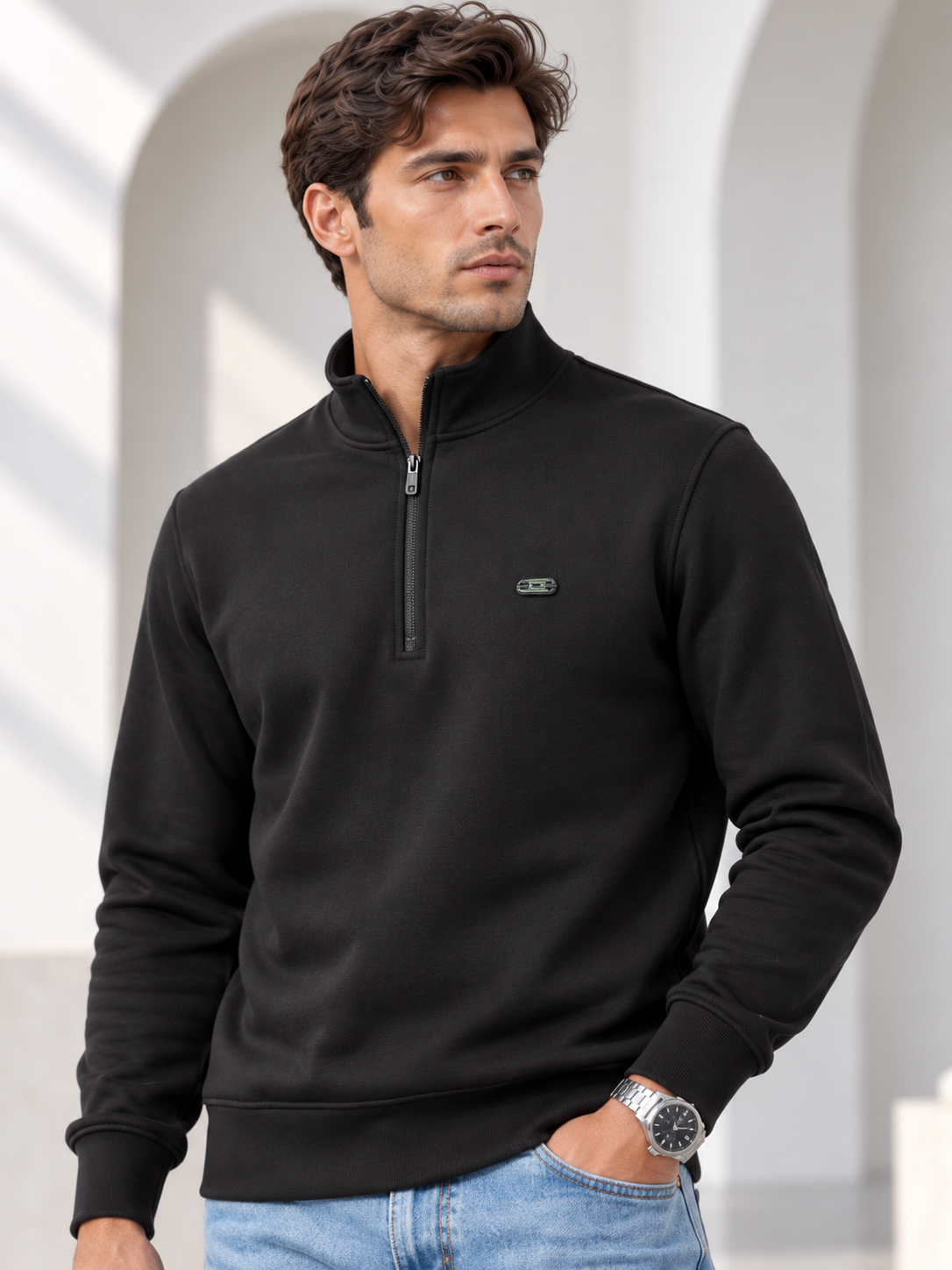 Black Colour Regular Fit  Primium Sweatshirt