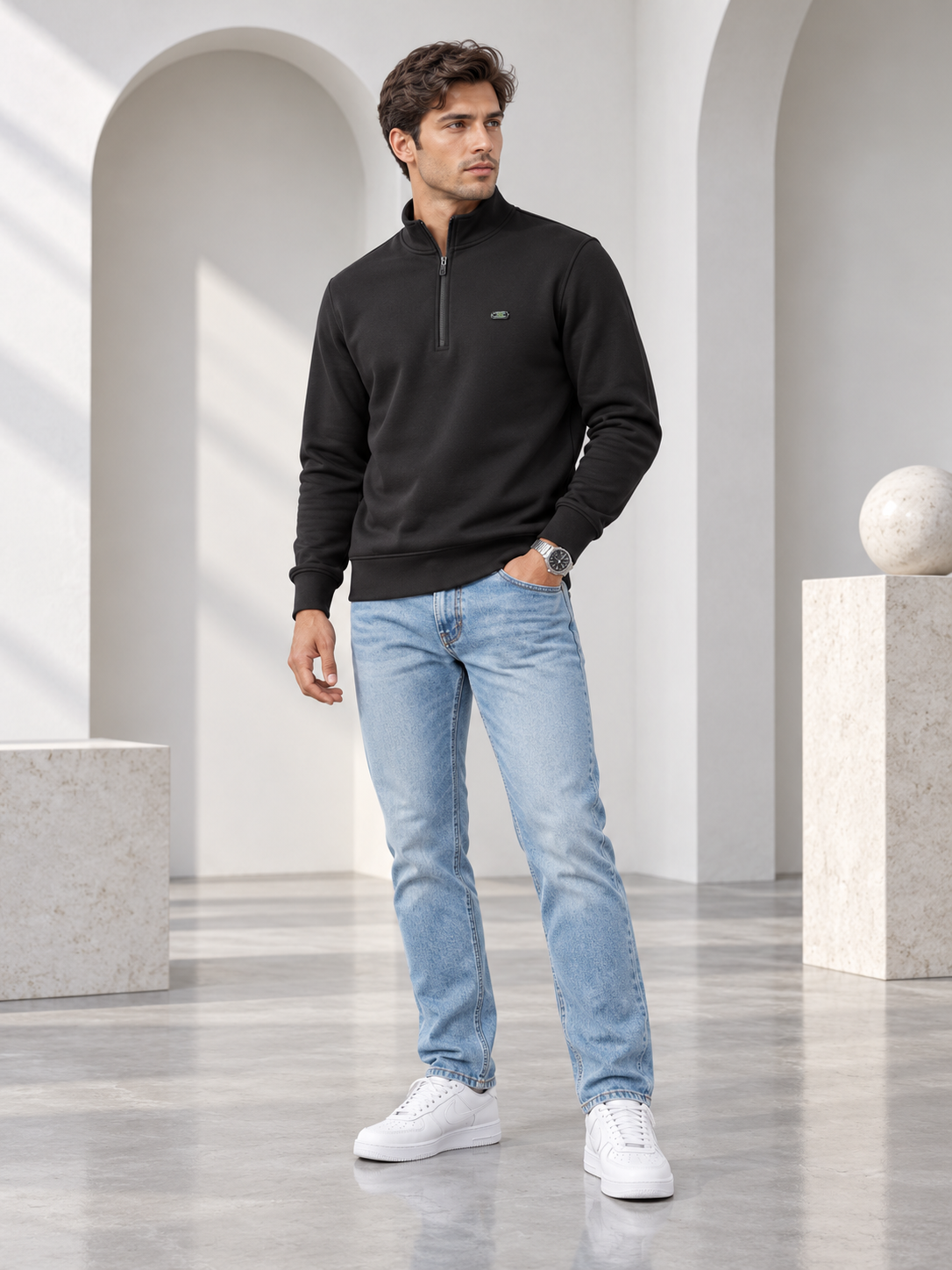 Black Colour Regular Fit  Primium Sweatshirt